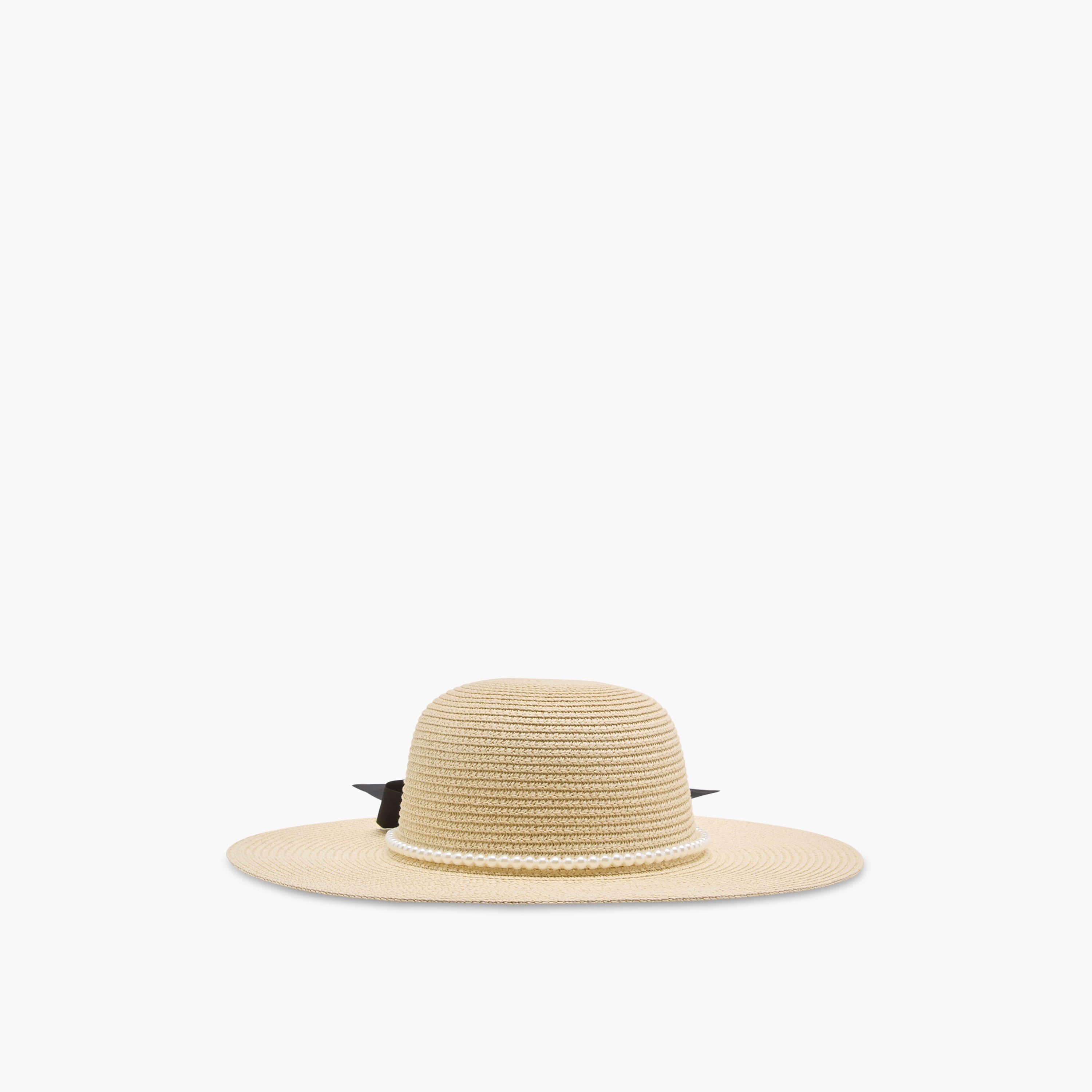 قبعة شاطئ بقصة لؤلؤ وفيونكة بارزة الملمس-women-clothingaccessories-capsandhats-image-6