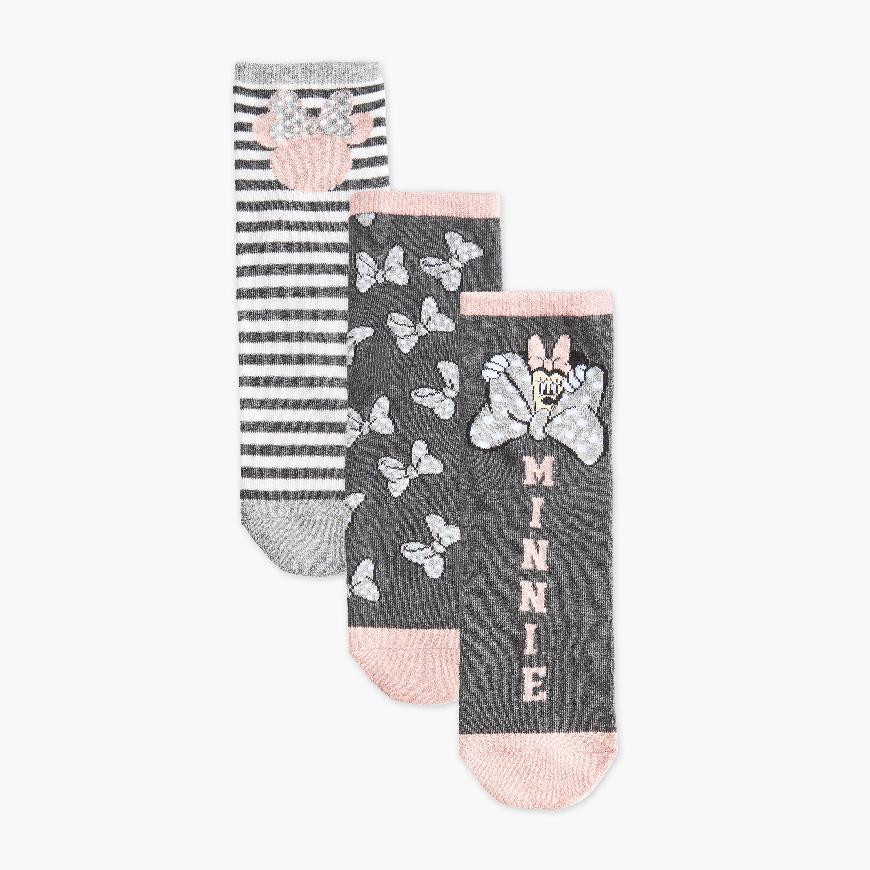 Minnie Mouse Pack of 3 Crew Length Socks-women-socksandstockings-image-1