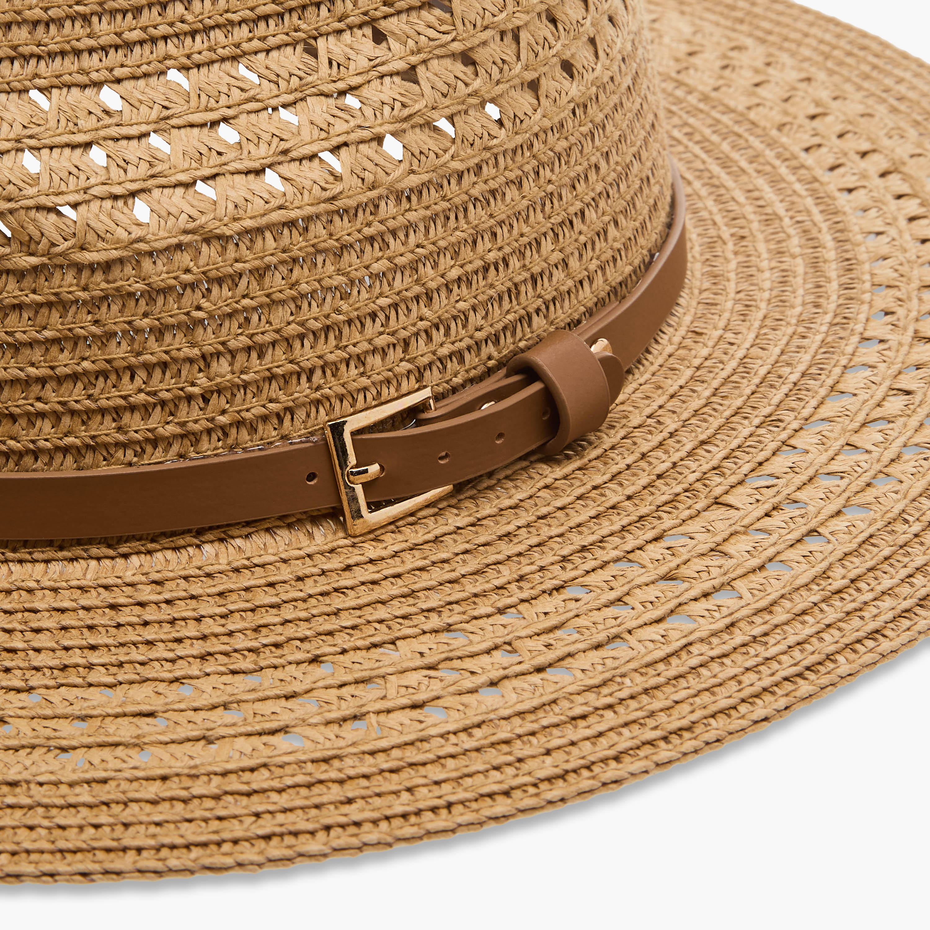 قبعة شاطئ أنيقة بحزام بارز الملمس-women-clothingaccessories-capsandhats-image-4