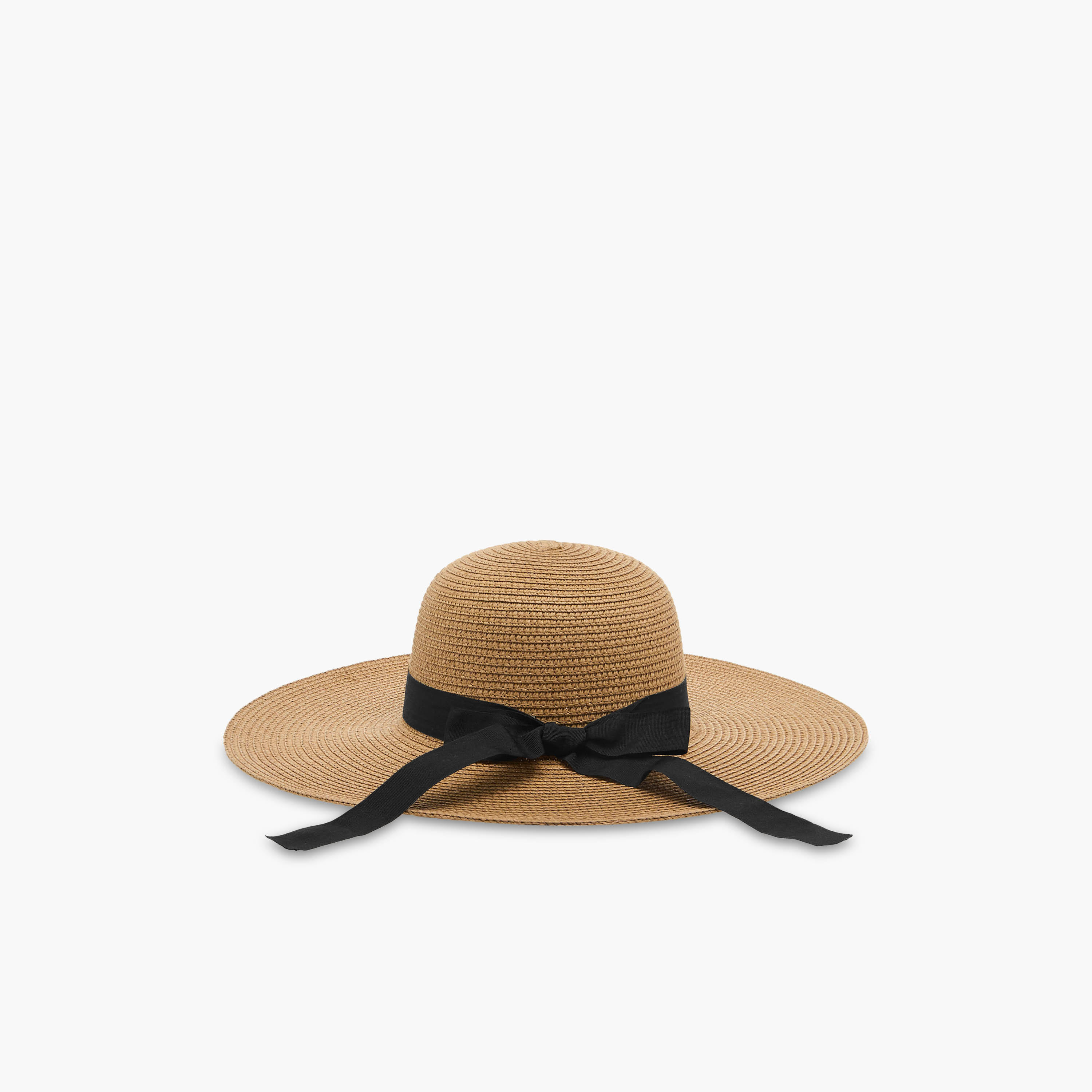 Textured Bow Trim Beach Hat-women-clothingaccessories-capsandhats-image-1