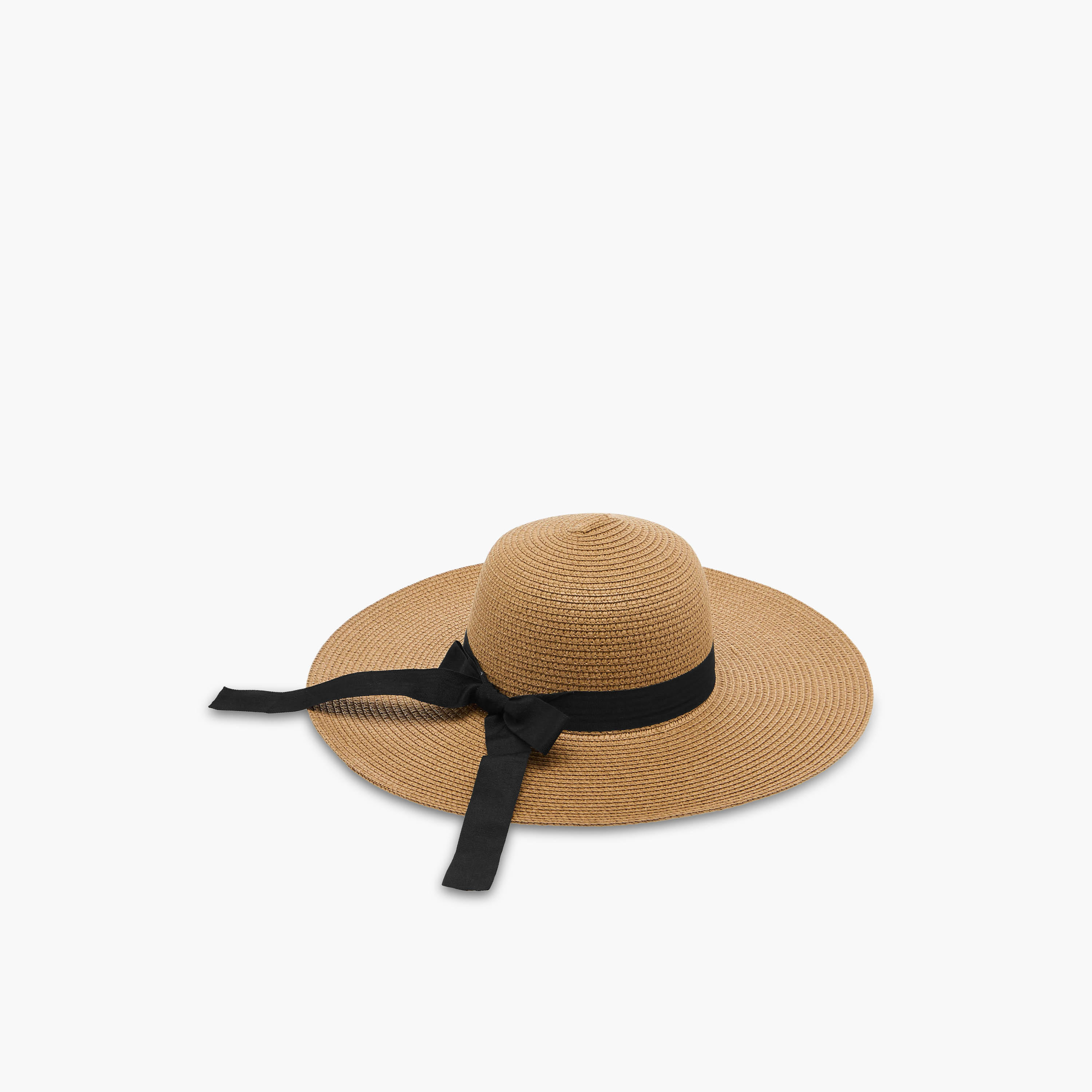 Textured Bow Trim Beach Hat-women-clothingaccessories-capsandhats-image-3