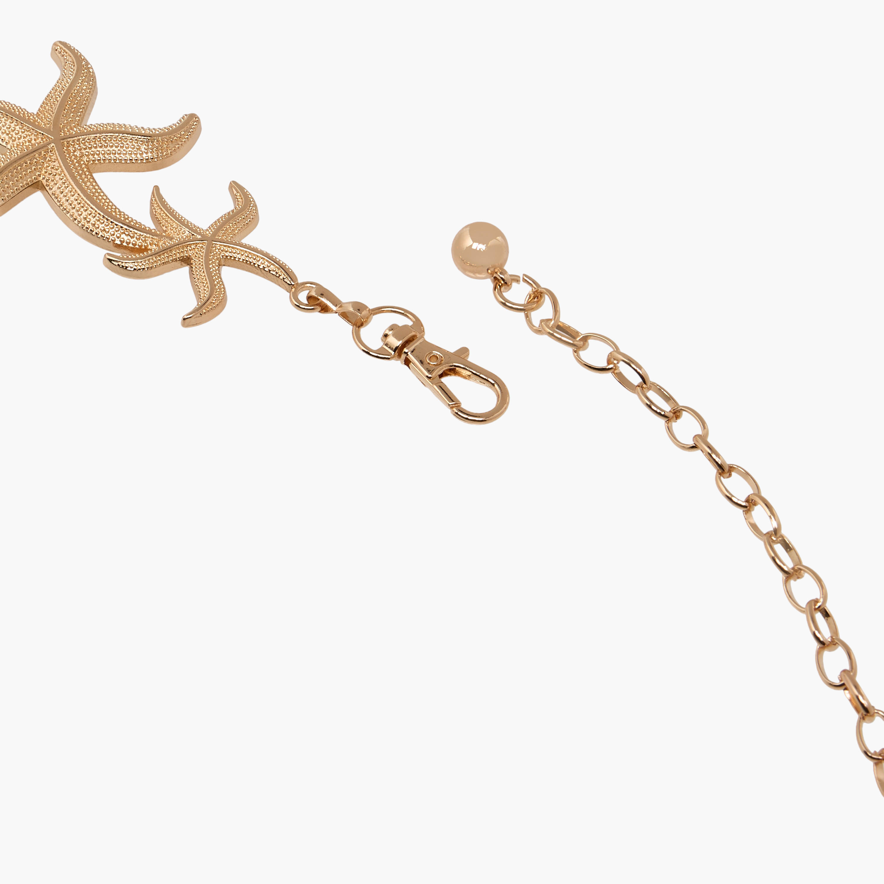 Gold Tone Starfish Design Waist Belt with Lobster Clasp Closure-women-clothingaccessories-belts-image-6