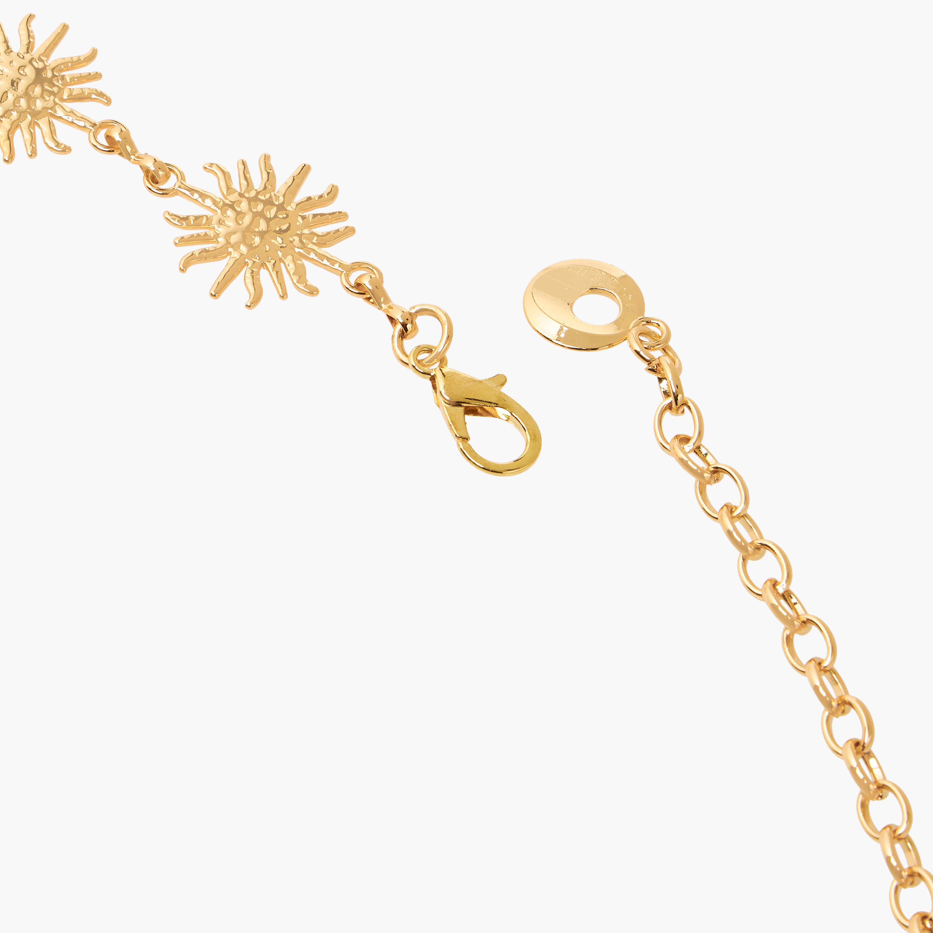 Gold Tone Sun Design Waist Belt with Lobster Clasp Closure-women-clothingaccessories-belts-image-5