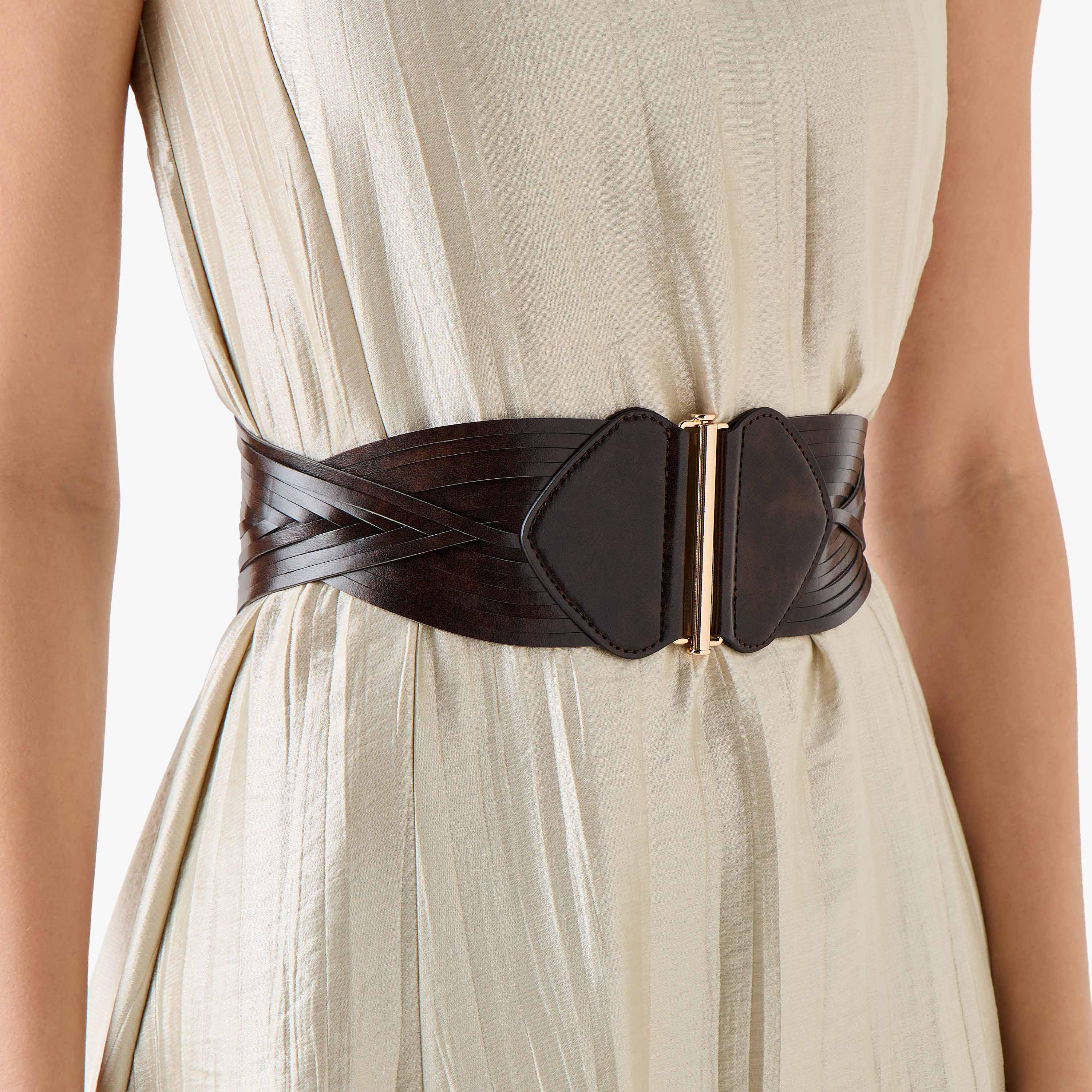 Woven Stretch Waist Belt with Buckle Closure-women-clothingaccessories-belts-image-2