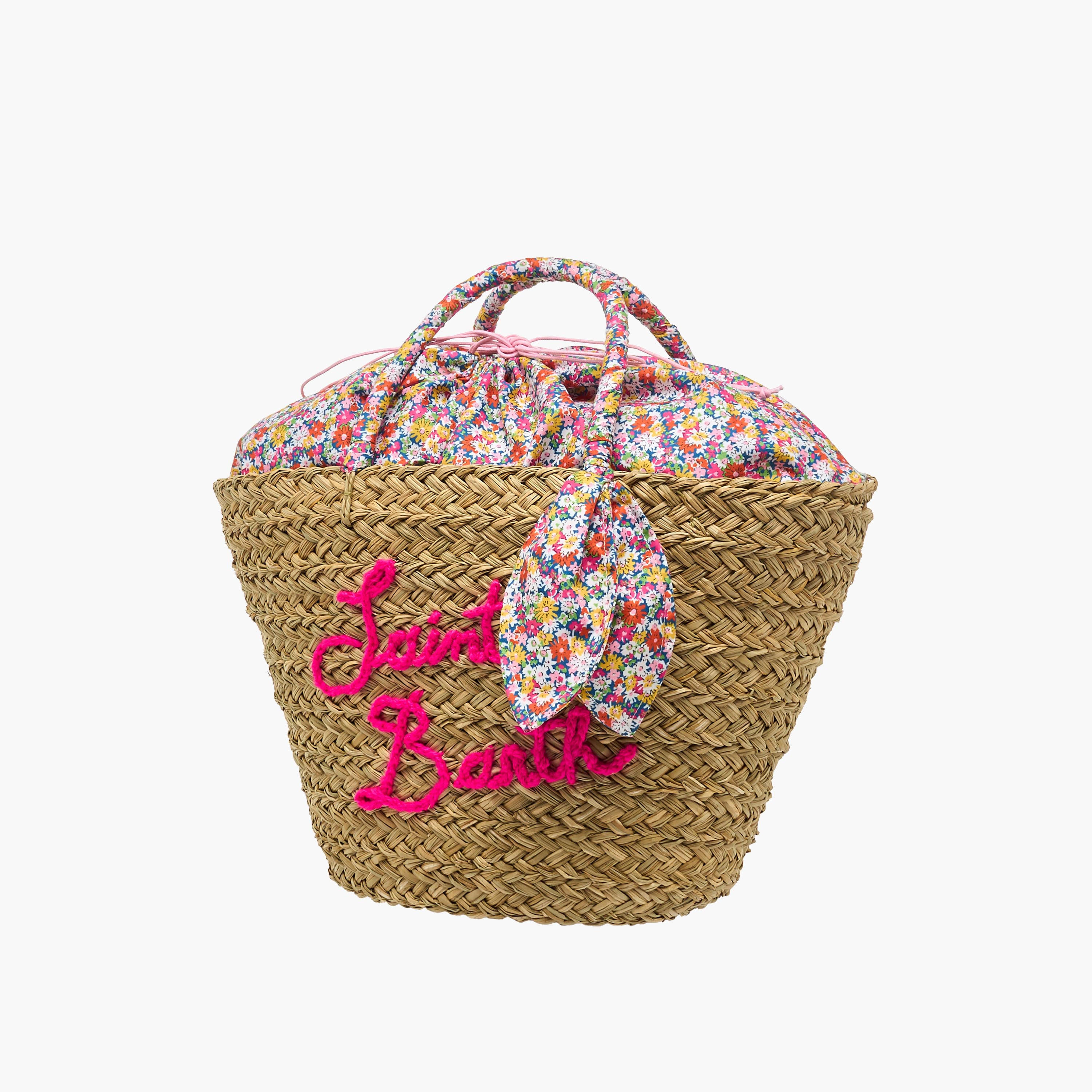 Slogan Embroidered Basket Bag with Double Handles-women-bagsandwallets-handbags-image-3