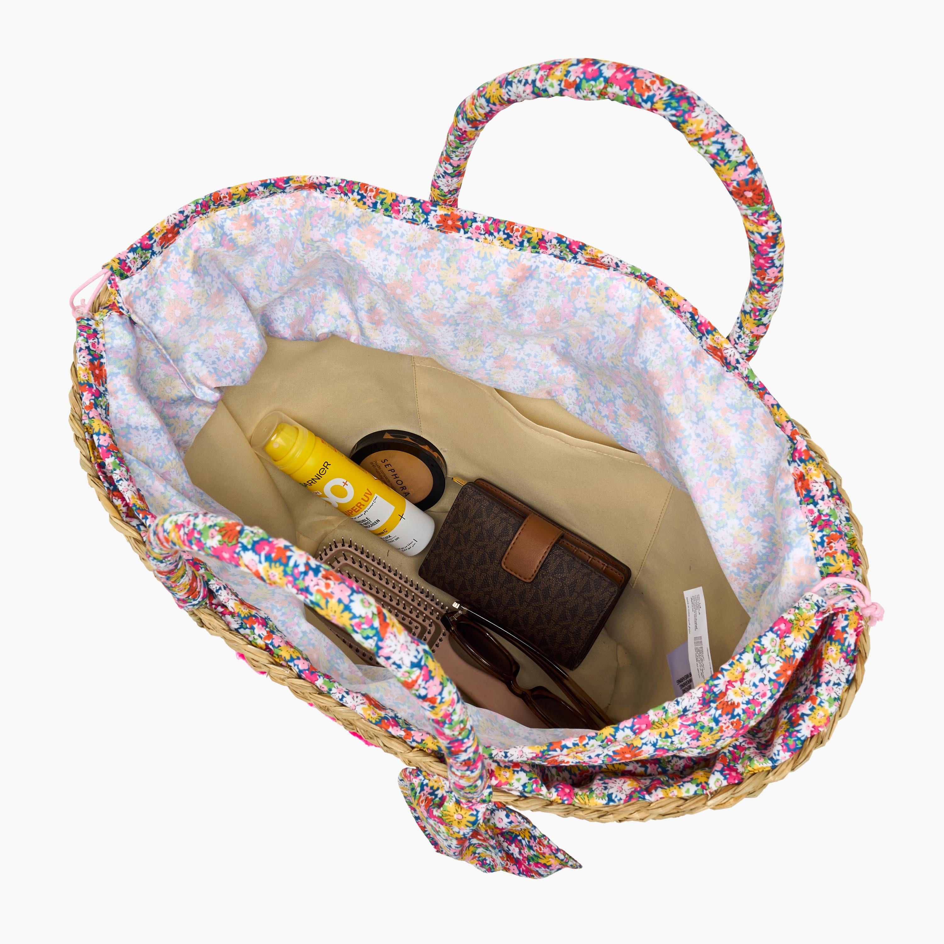 Slogan Embroidered Basket Bag with Double Handles-women-bagsandwallets-handbags-image-8