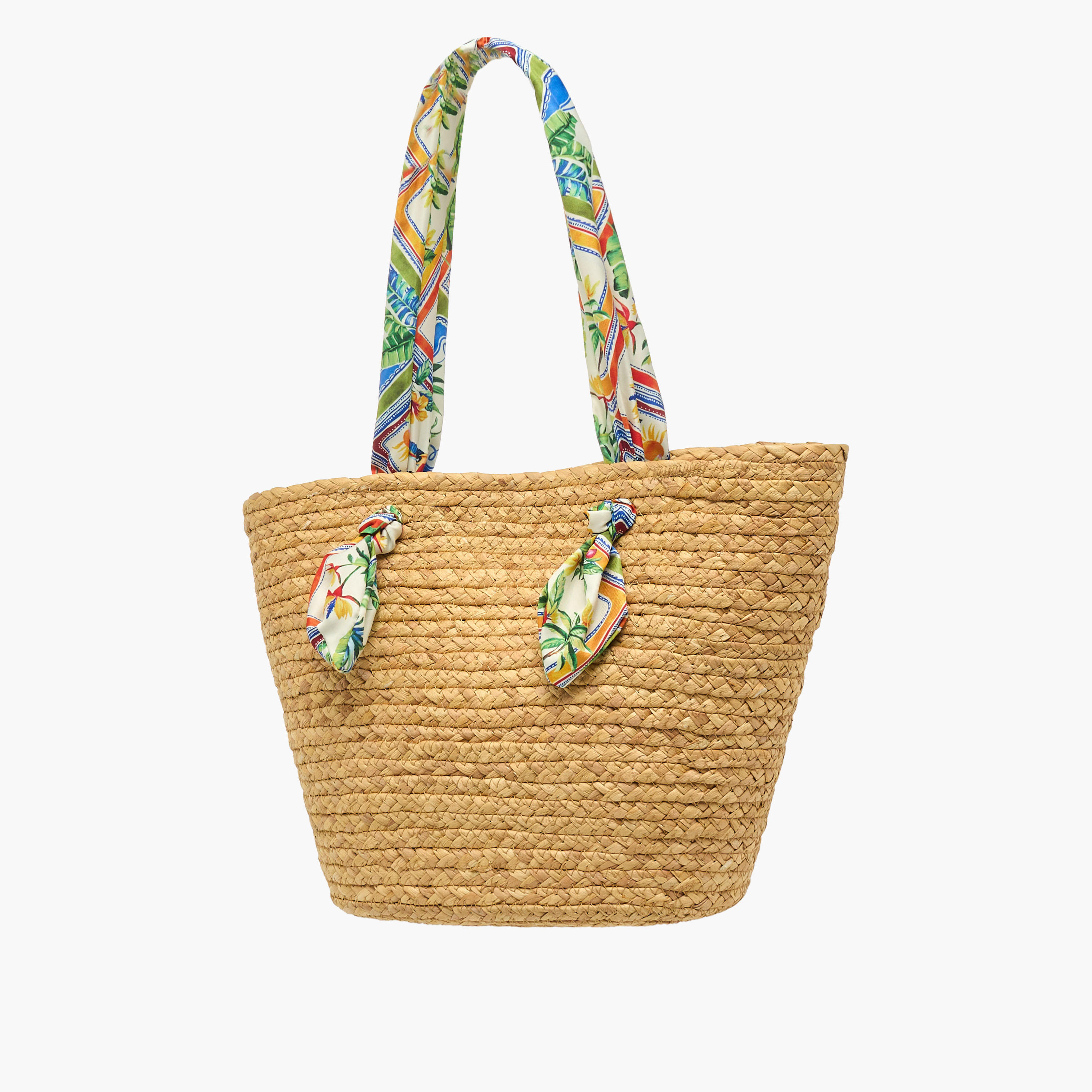Textured Tote Bag with Scarf Handle-women-bagsandwallets-handbags-image-3