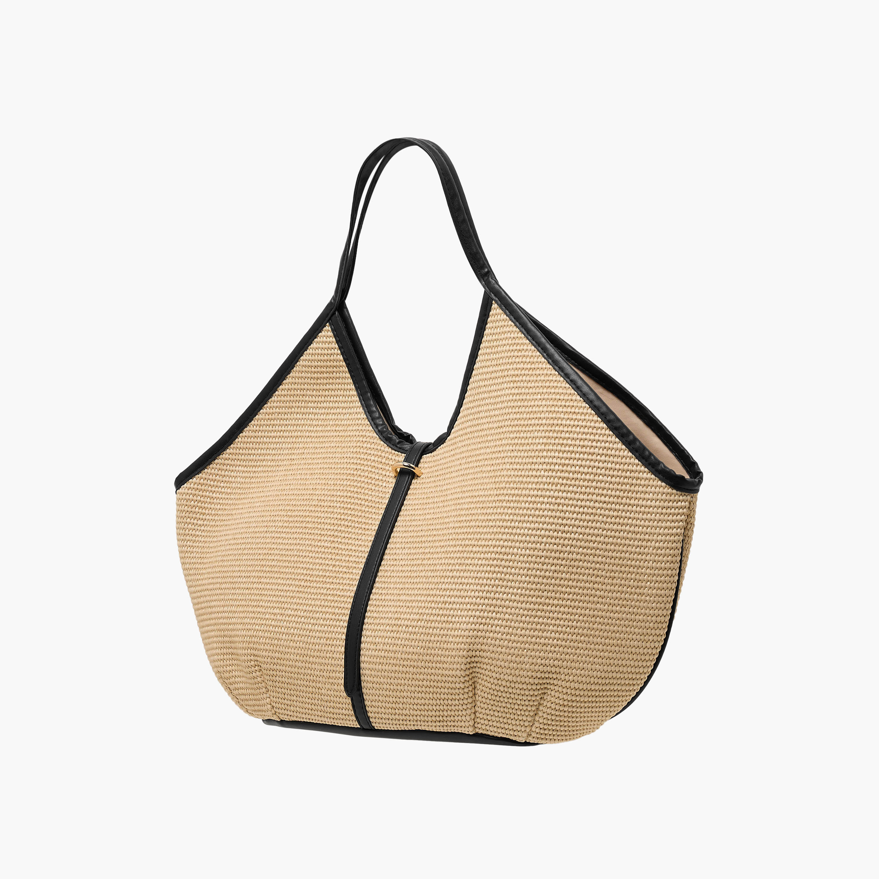 Textured Tote Bag with Double Handle-women-bagsandwallets-handbags-image-3