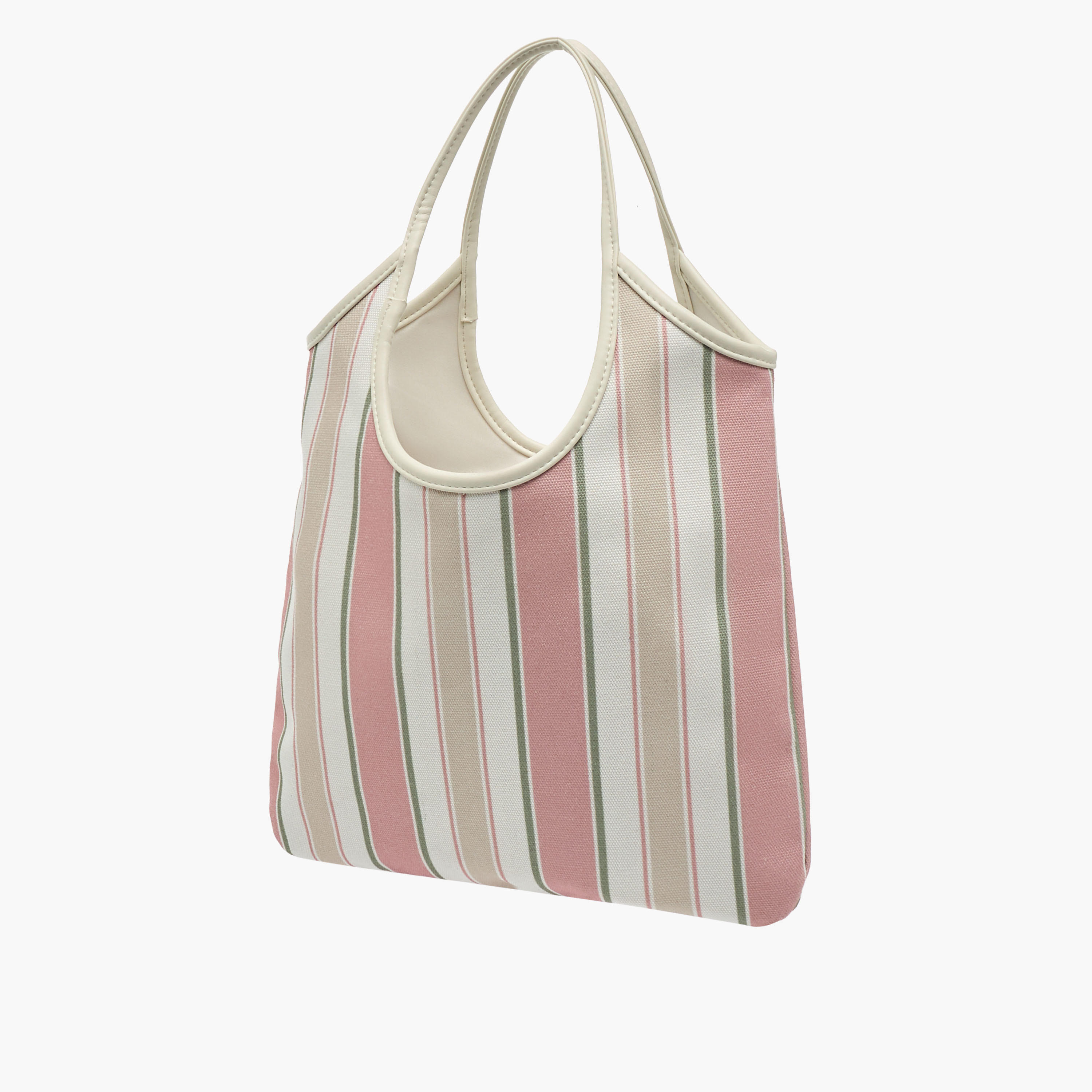 Striped Canvas Beach Tote Bag with Dual Handles-women-bagsandwallets-handbags-image-3