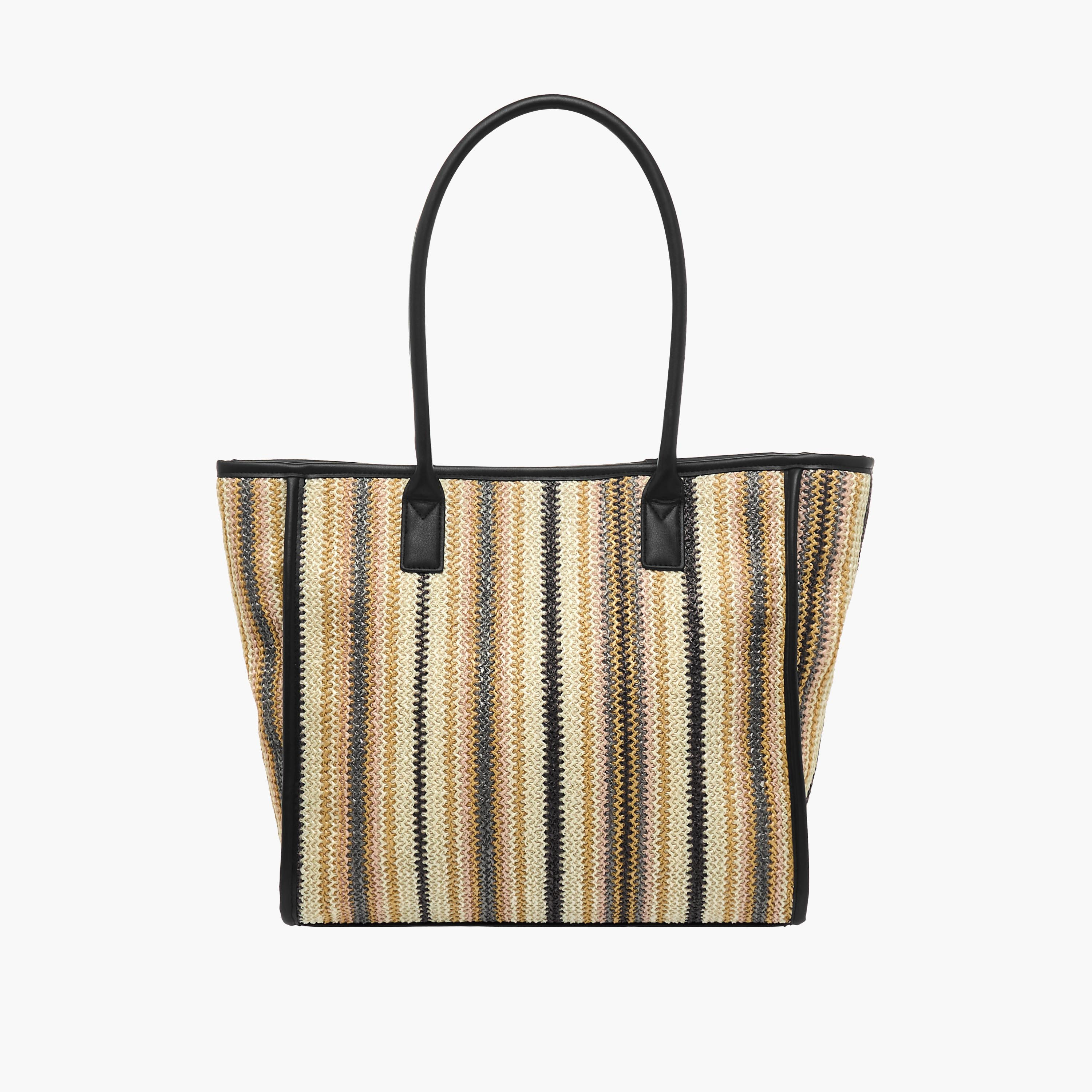 شنطة توتي مخططة بمقابض مزدوجة-women-bagsandwallets-handbags-image-1