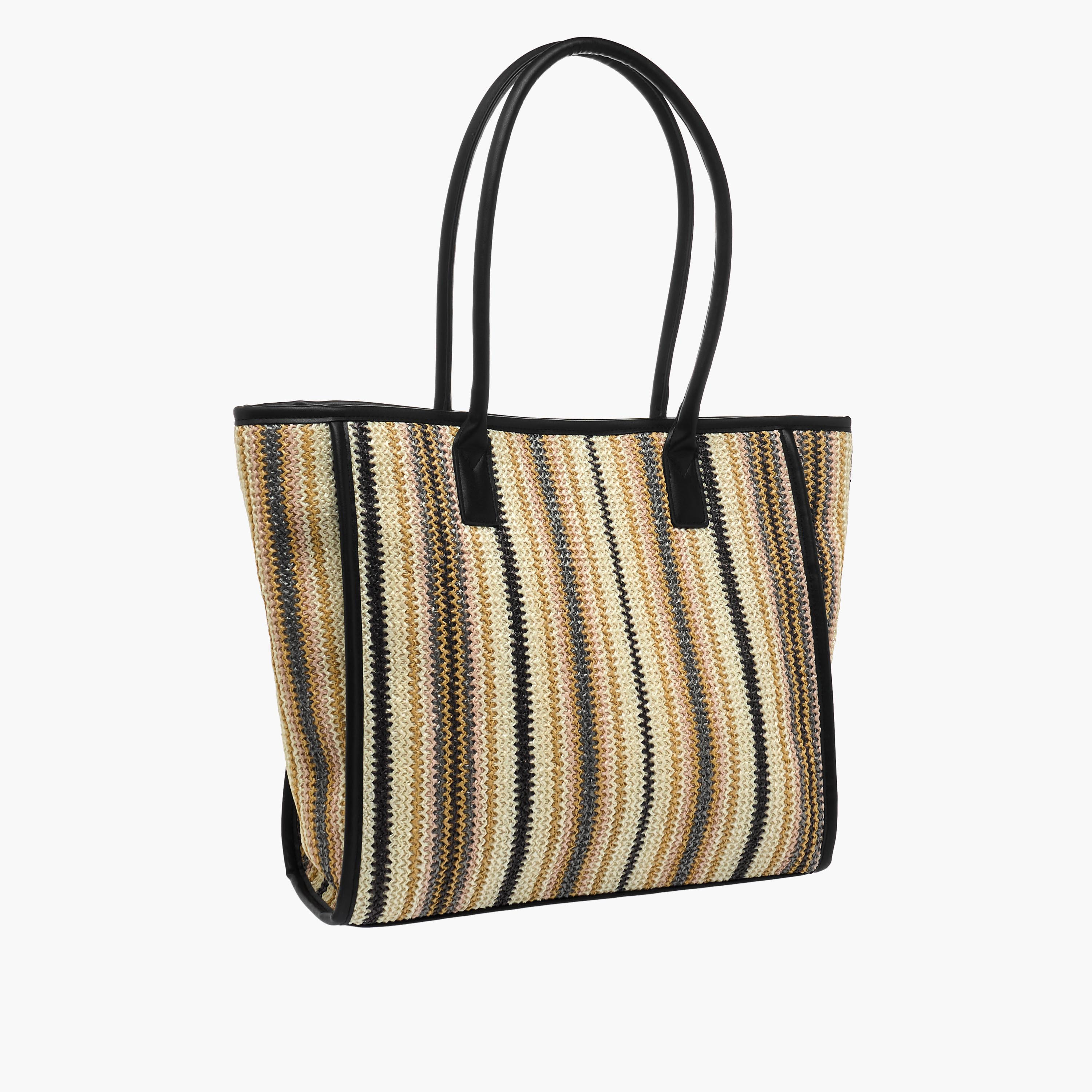 شنطة توتي مخططة بمقابض مزدوجة-women-bagsandwallets-handbags-image-4