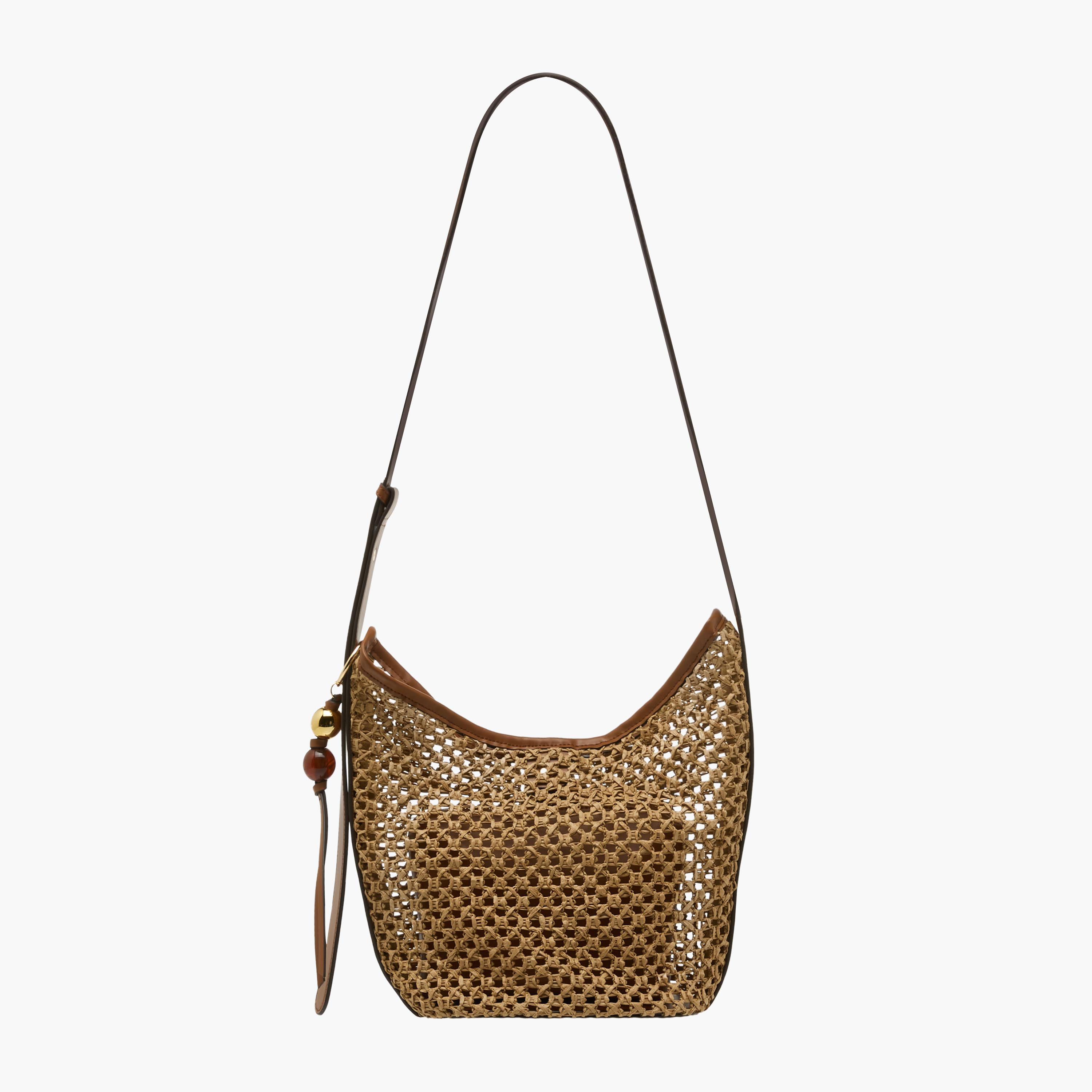 Woven Bucket Bag with Adjustable Handle-women-bagsandwallets-handbags-image-1