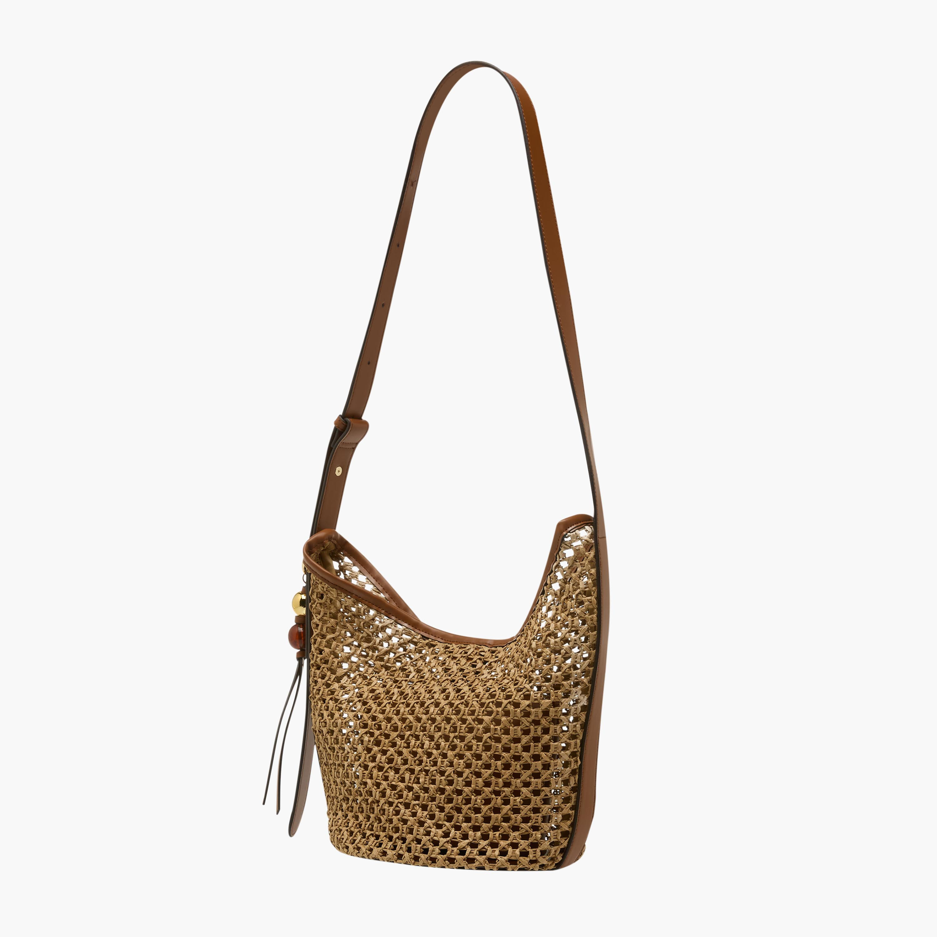 Woven Bucket Bag with Adjustable Handle-women-bagsandwallets-handbags-image-3