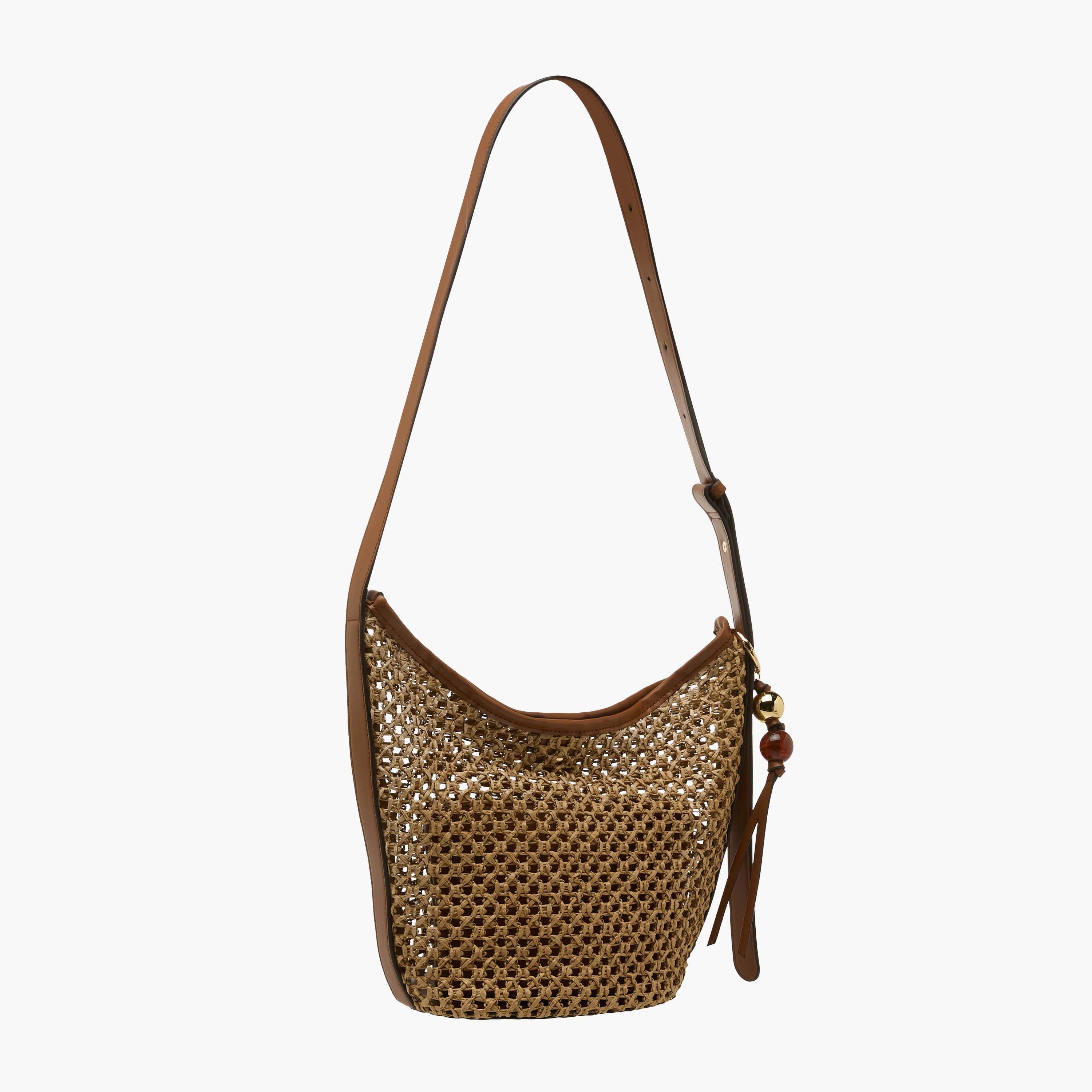 Woven Bucket Bag with Adjustable Handle-women-bagsandwallets-handbags-image-4