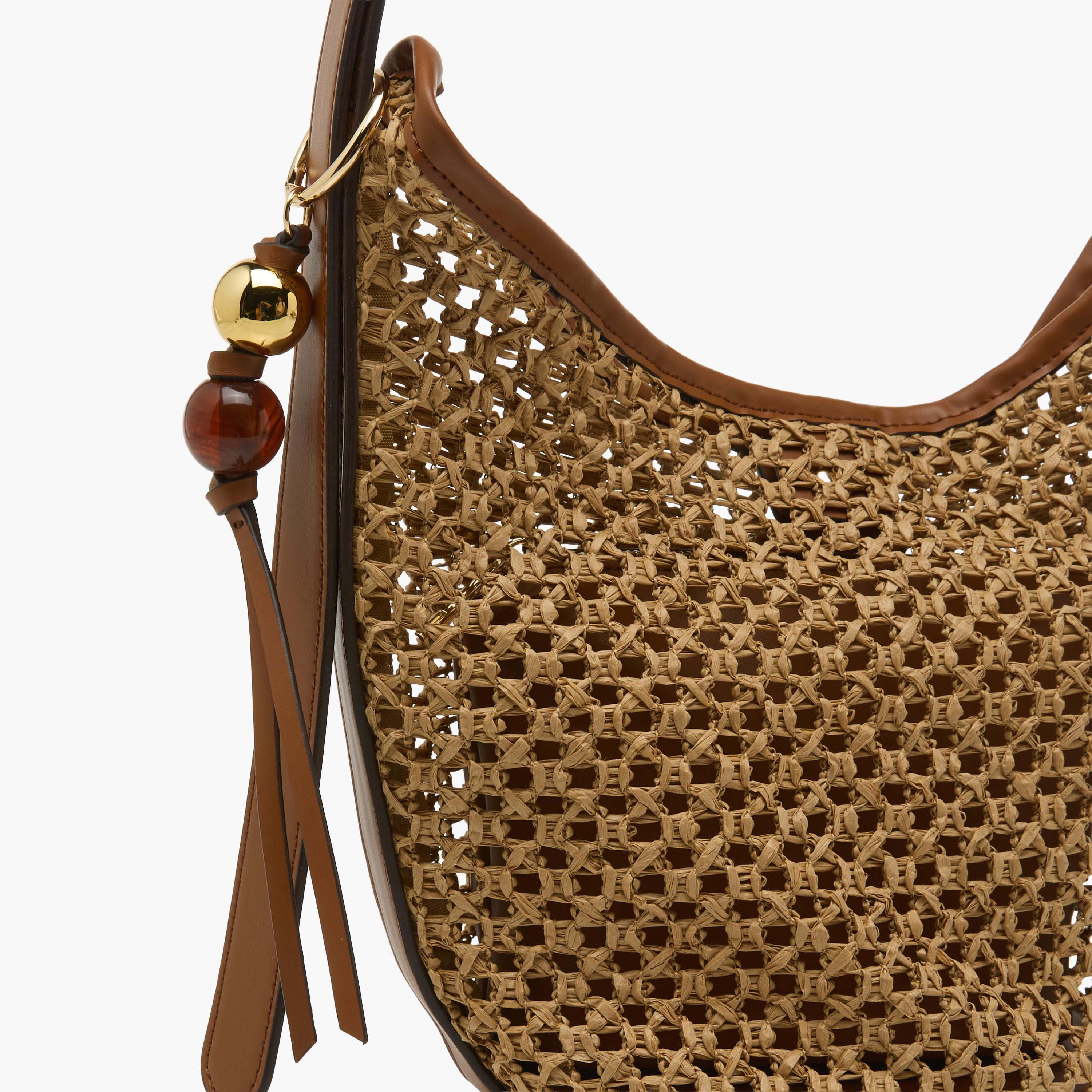 Woven Bucket Bag with Adjustable Handle-women-bagsandwallets-handbags-image-5