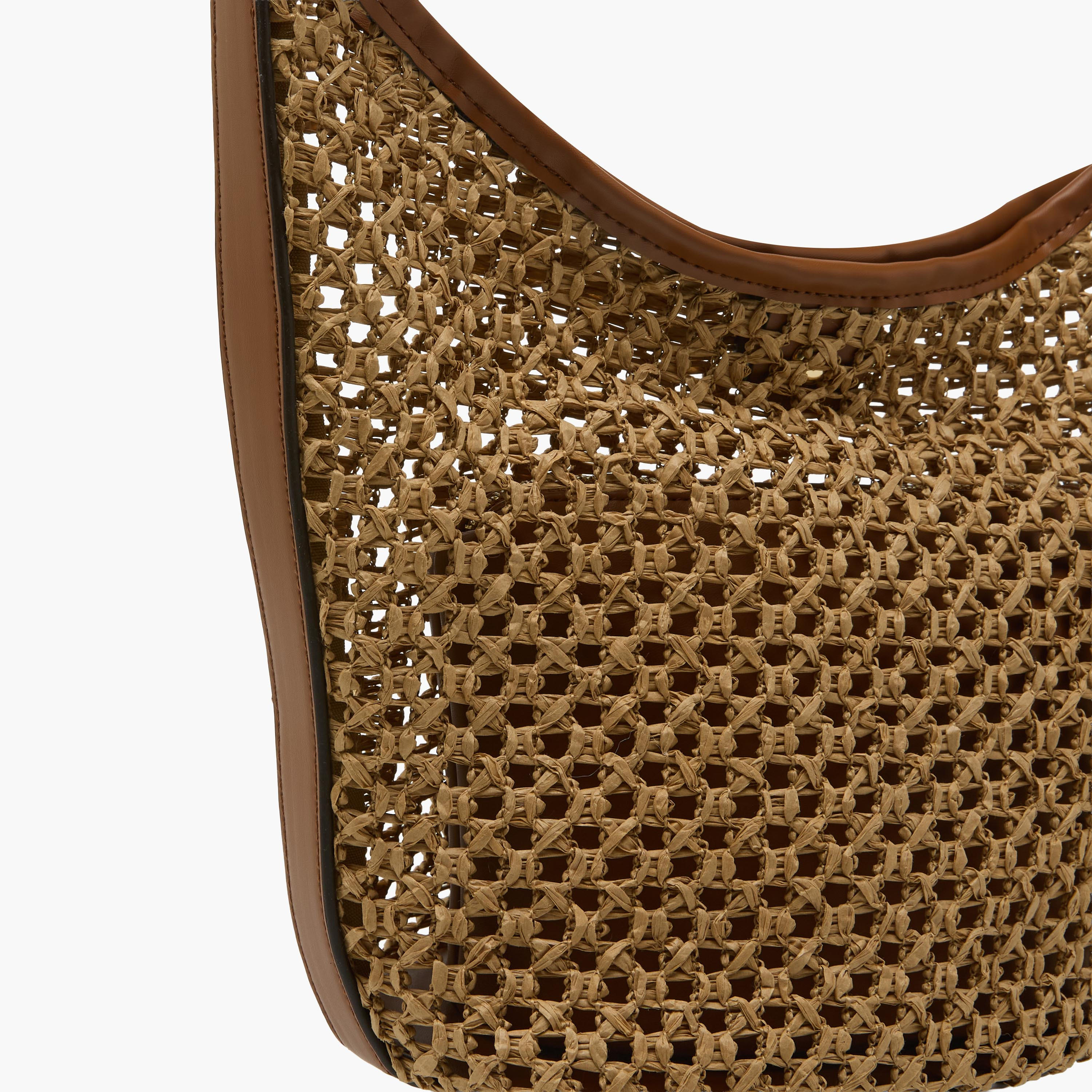 Woven Bucket Bag with Adjustable Handle-women-bagsandwallets-handbags-image-6