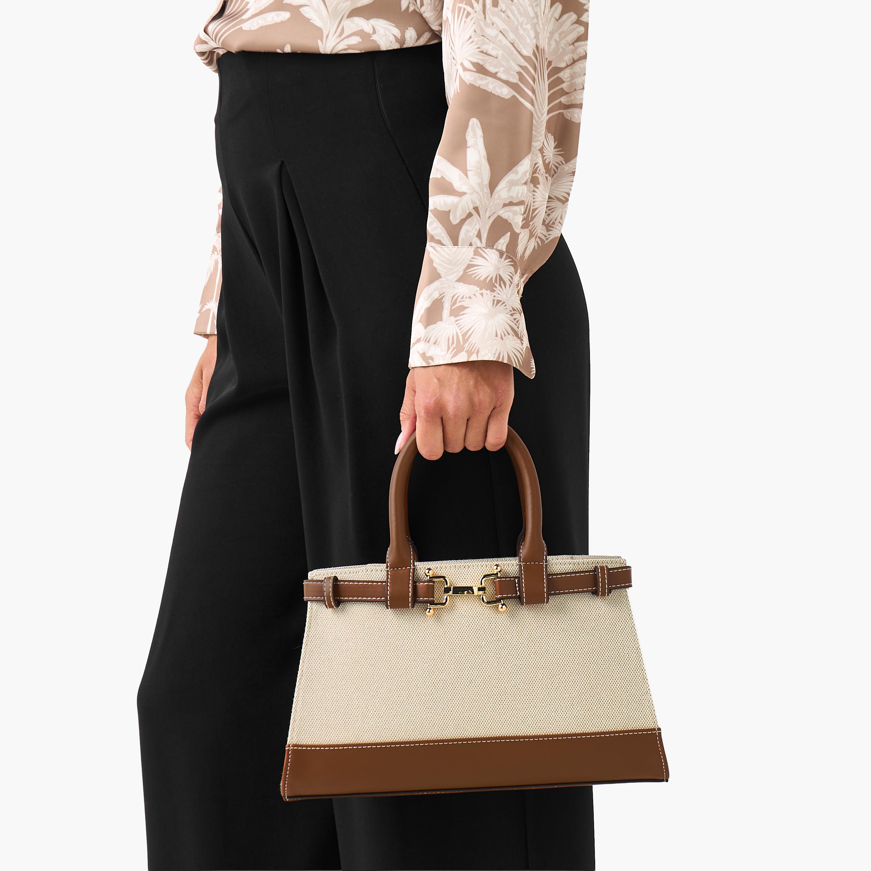 شنطة توتي بارزة الملمس مع زينة معدنية لجام-women-bagsandwallets-handbags-image-6