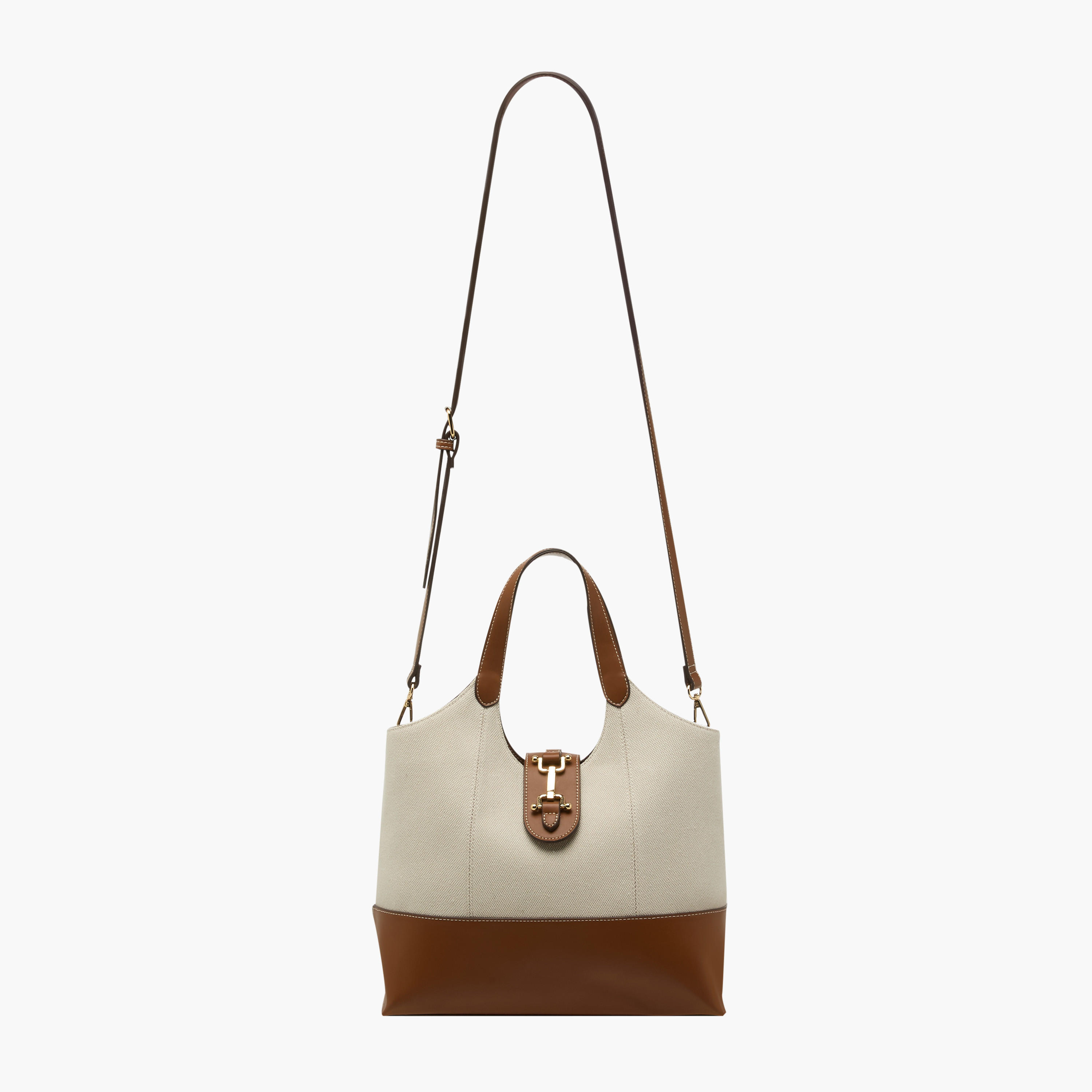 Textured Shoulder Bag with Snaffle Trim-women-bagsandwallets-handbags-image-3