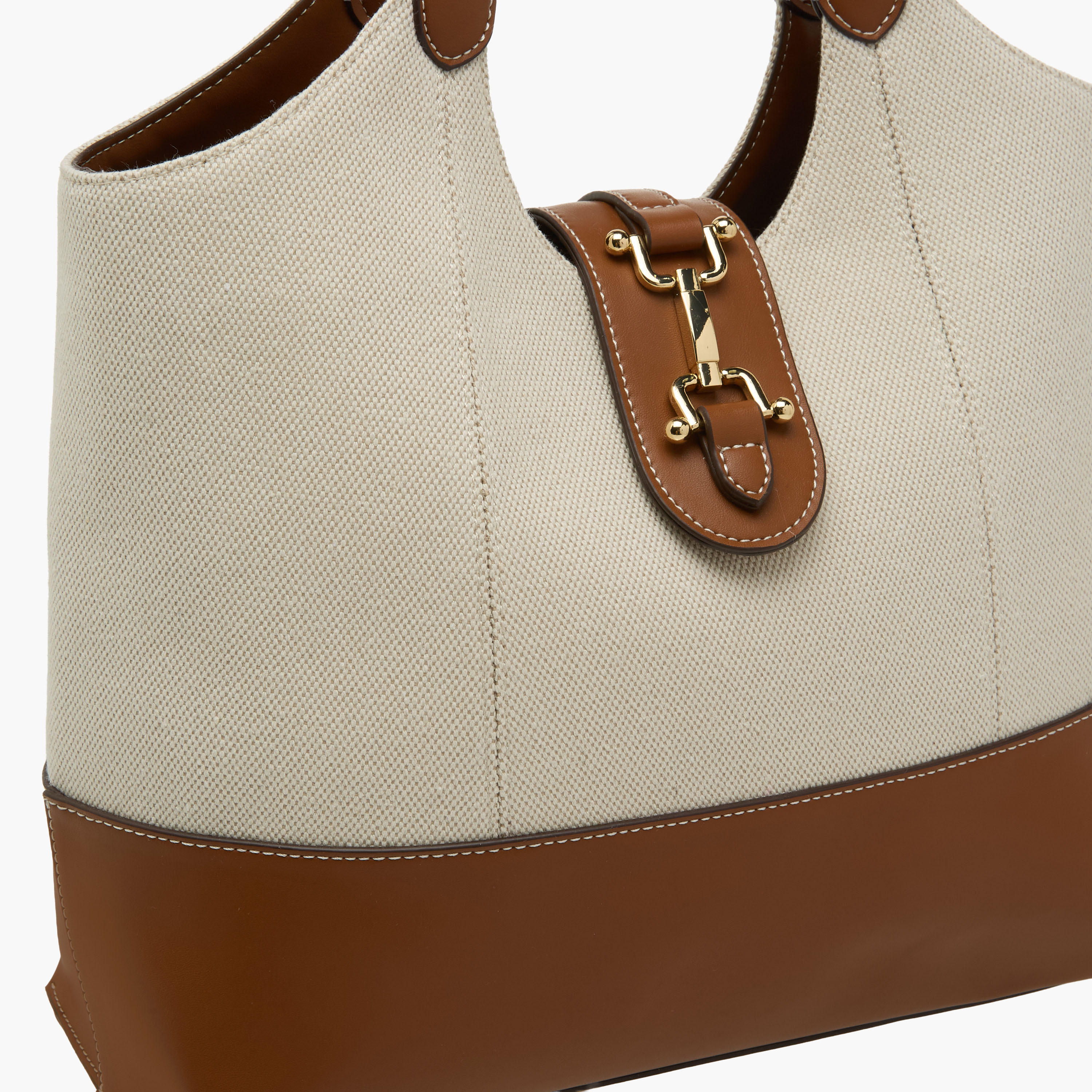 Textured Shoulder Bag with Snaffle Trim-women-bagsandwallets-handbags-image-5