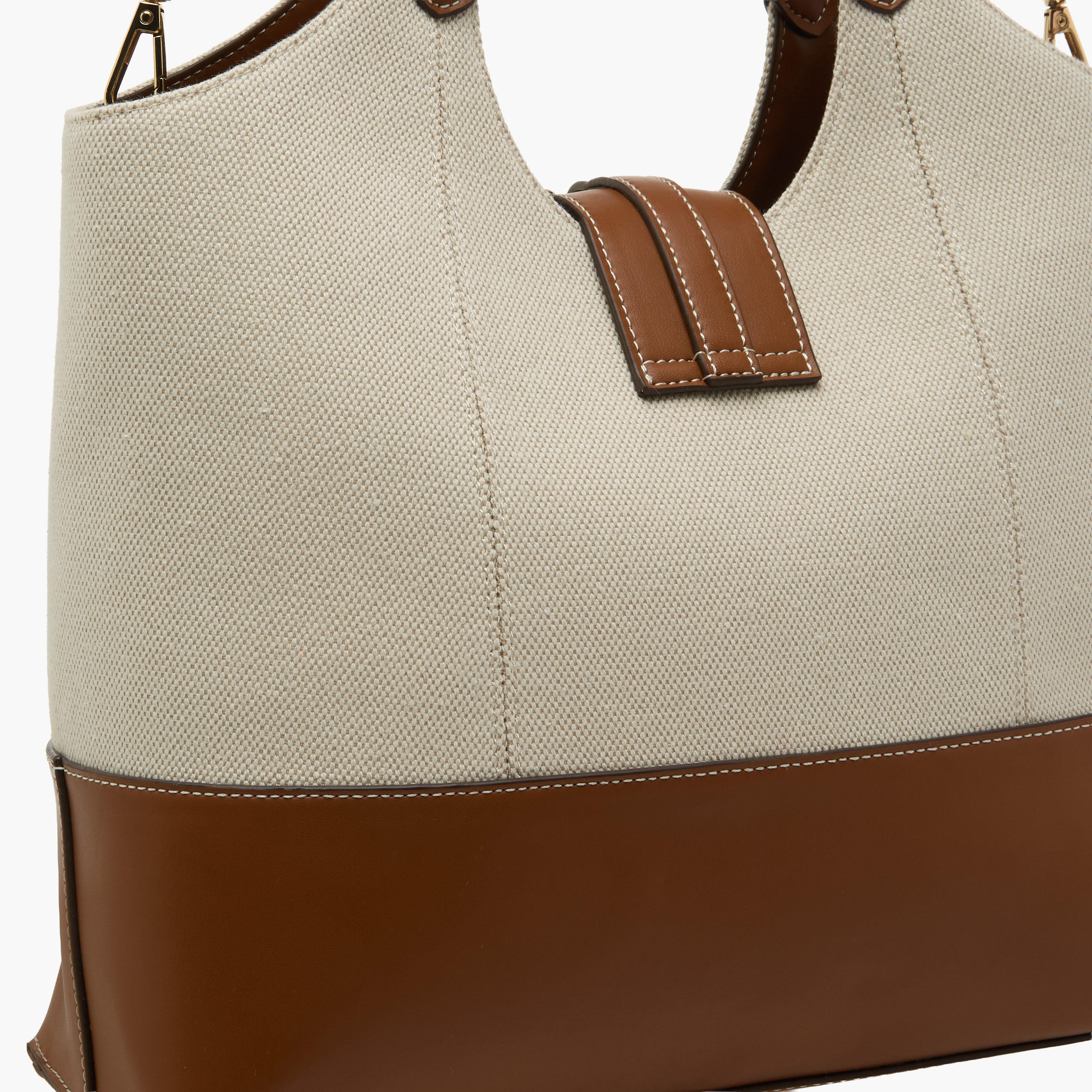 Textured Shoulder Bag with Snaffle Trim-women-bagsandwallets-handbags-image-6