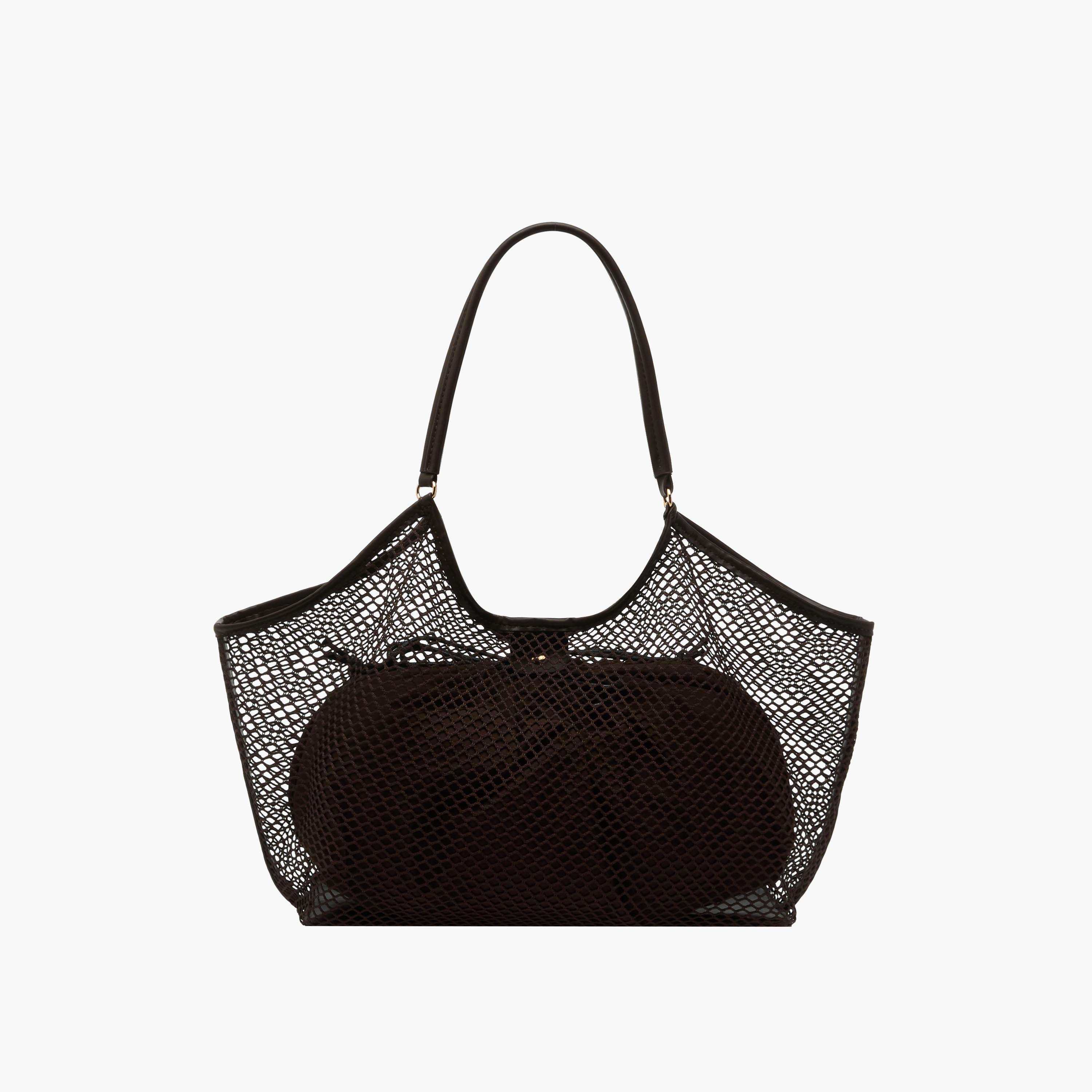 Mesh Tote Bag with Drawstring Closure Pouch-women-bagsandwallets-handbags-image-1