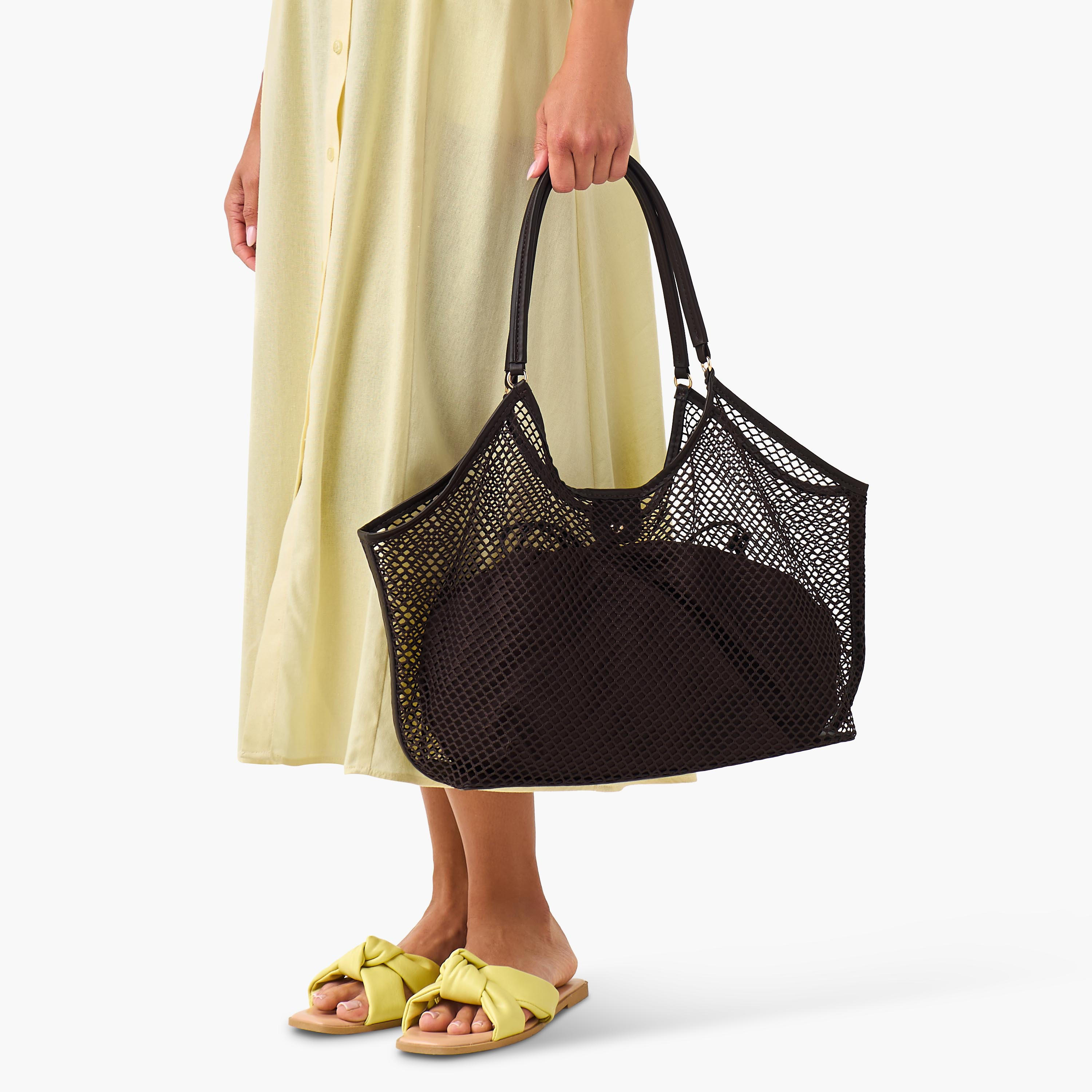 Mesh Tote Bag with Drawstring Closure Pouch-women-bagsandwallets-handbags-image-2