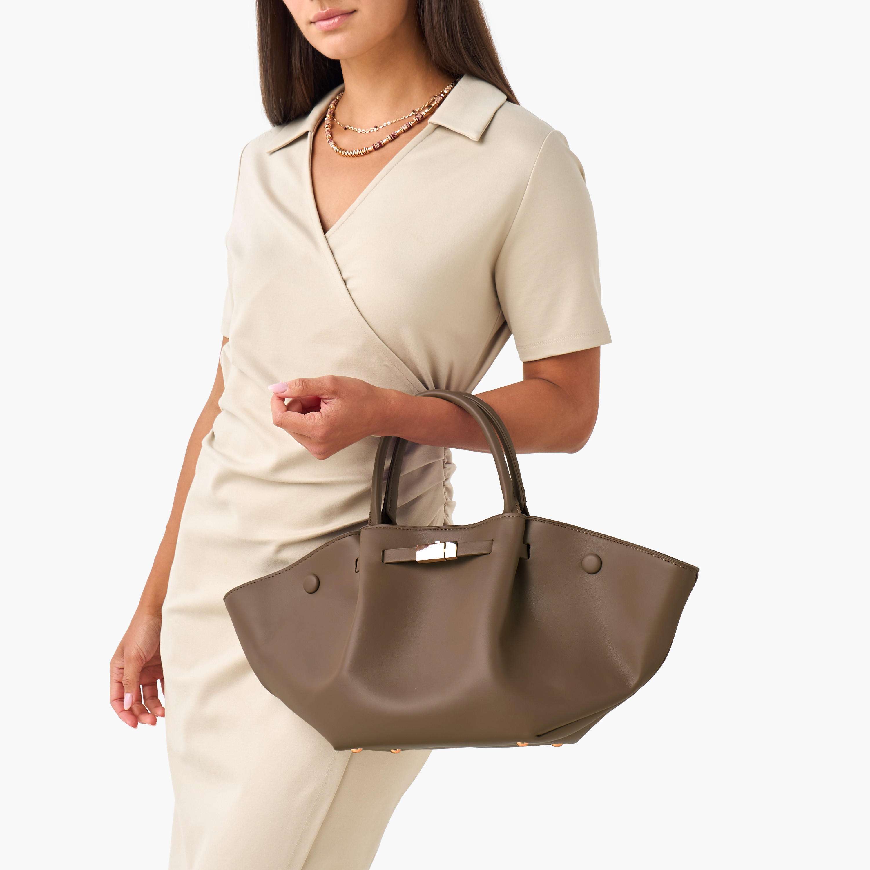 Pinched Tote Bag with Adjustable Strap-women-bagsandwallets-handbags-image-2