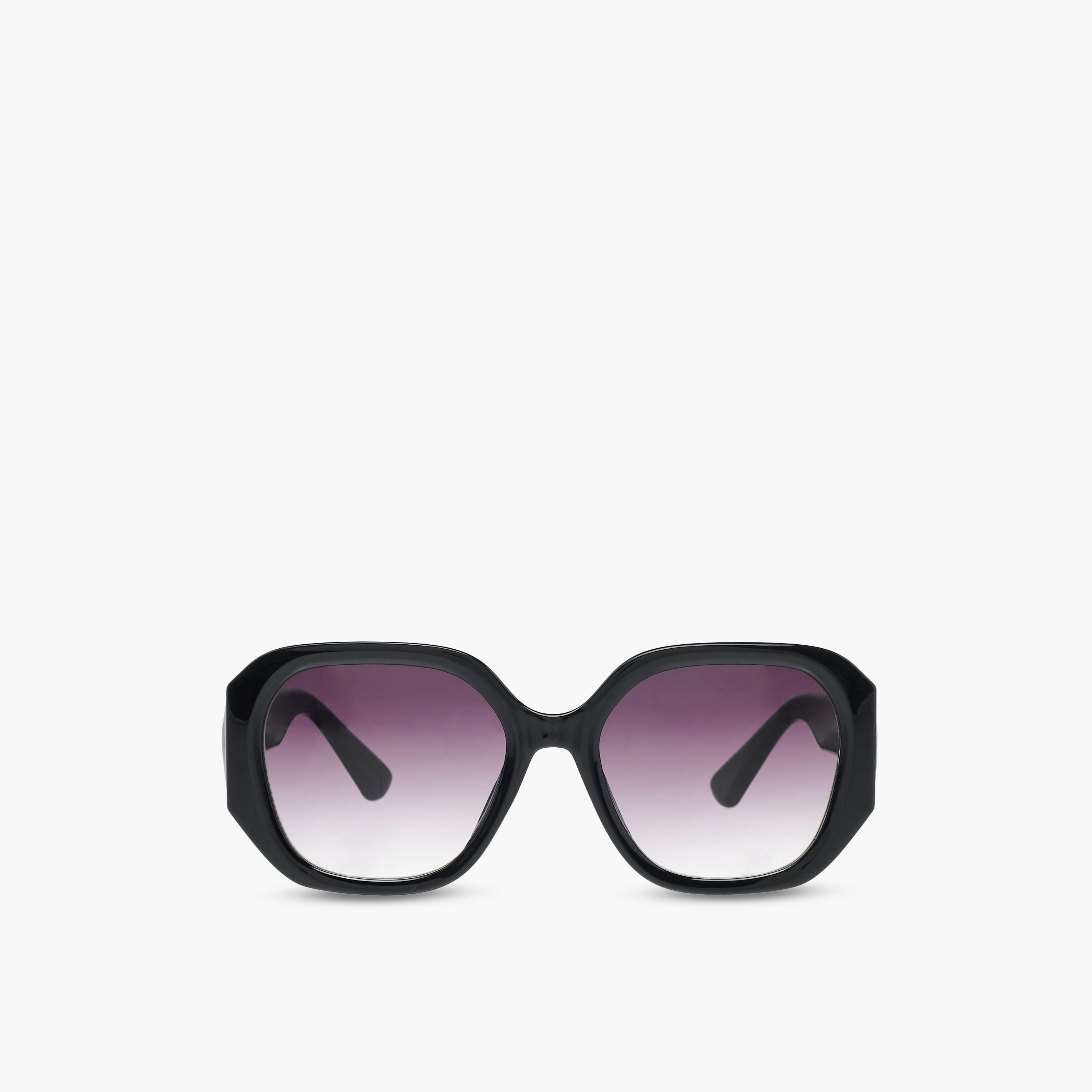 Sunglasses Hexagonal UV Protection Black Lens-women-sunglasses-image-3