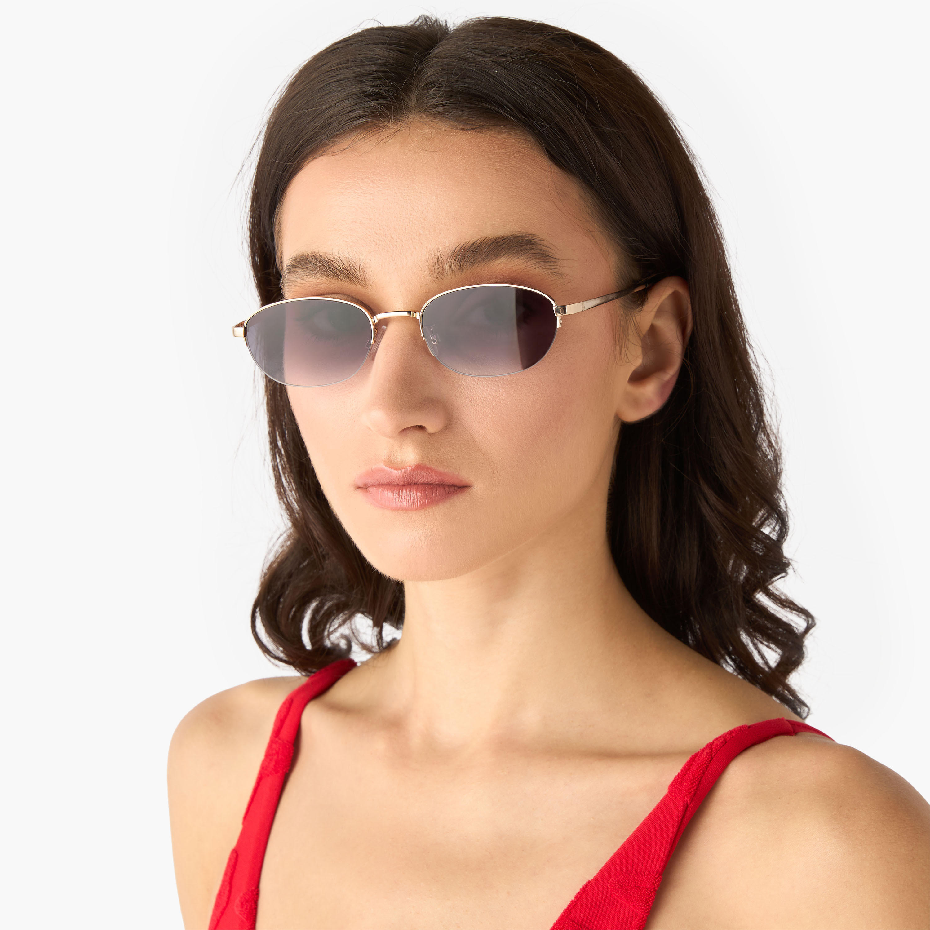 Sunglasses Oval UV Protection Black Lens-women-sunglasses-image-2