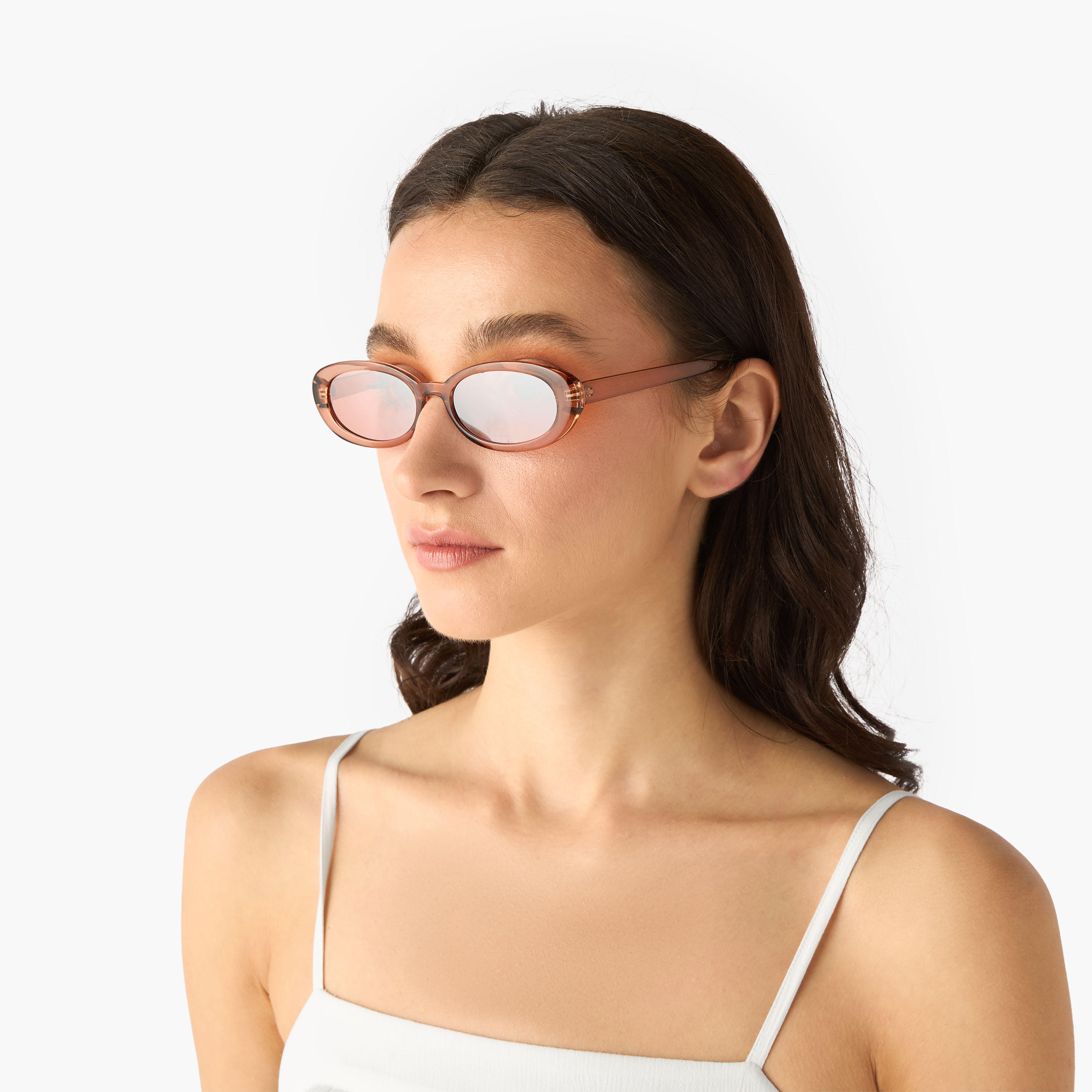 Sunglasses Oval UV Protection Pink Lens-women-sunglasses-image-2