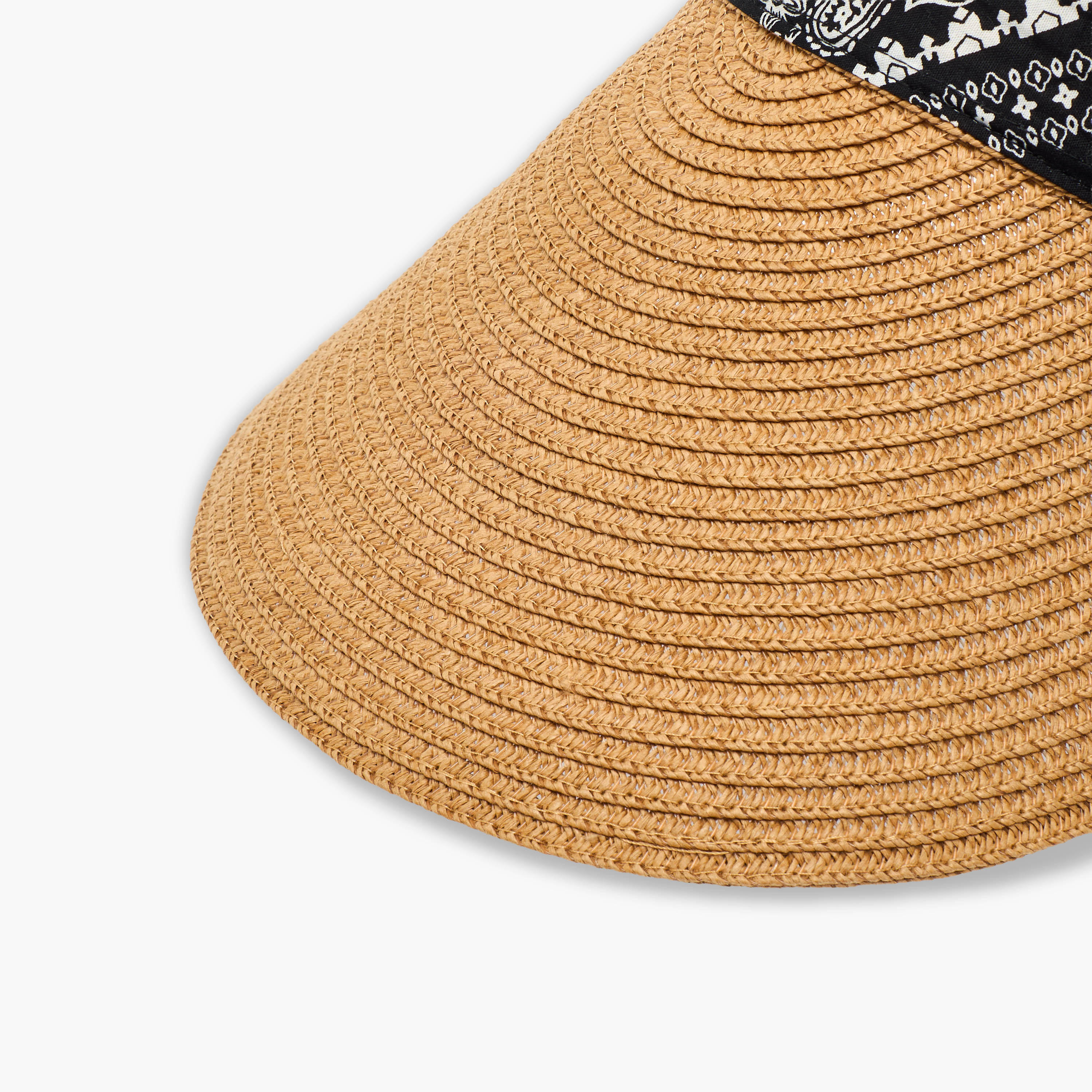 Textured Visor Hat with Bandana Accent-women-clothingaccessories-capsandhats-image-3