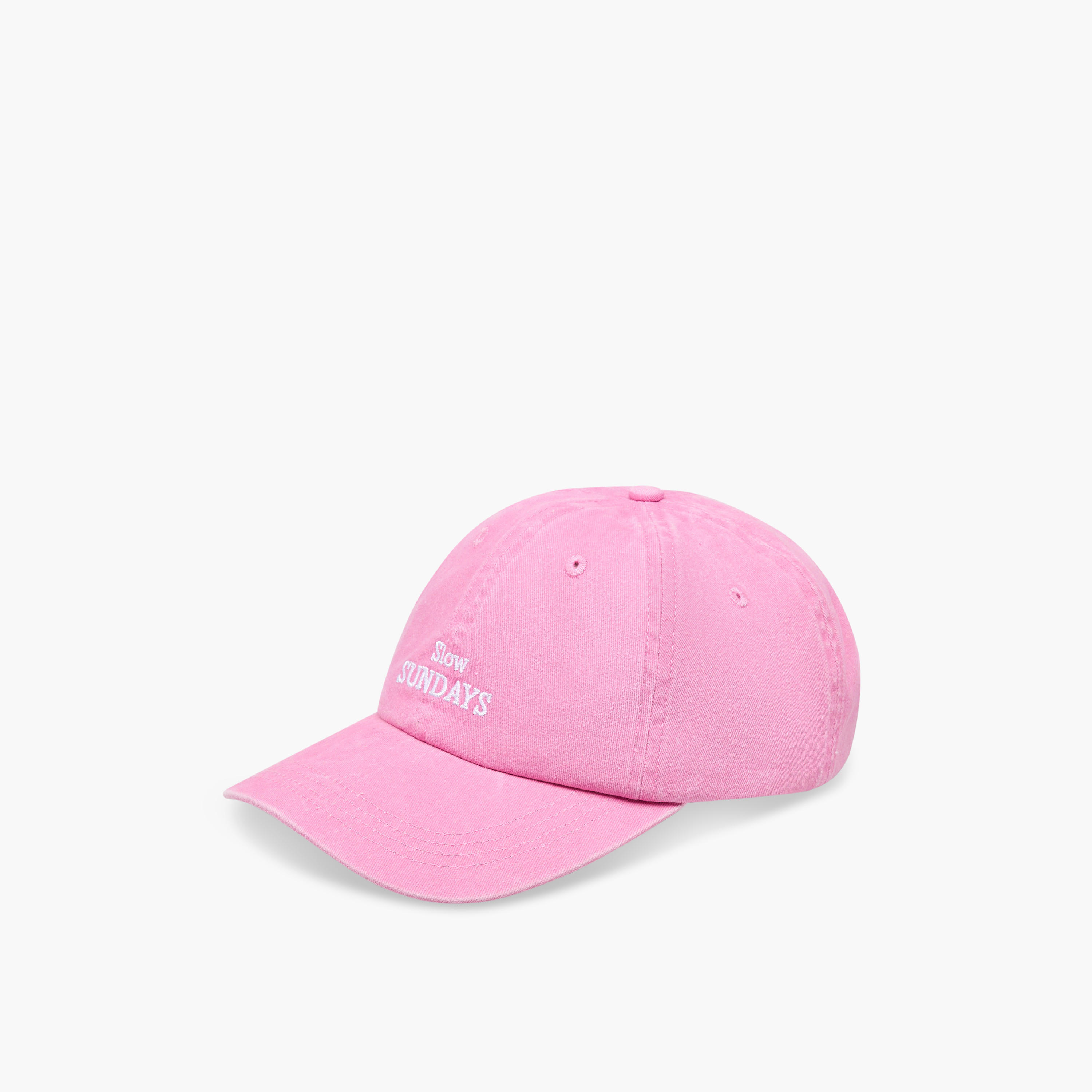 Embroidered Cap with Buckle Strap Closure-women-clothingaccessories-capsandhats-image-3