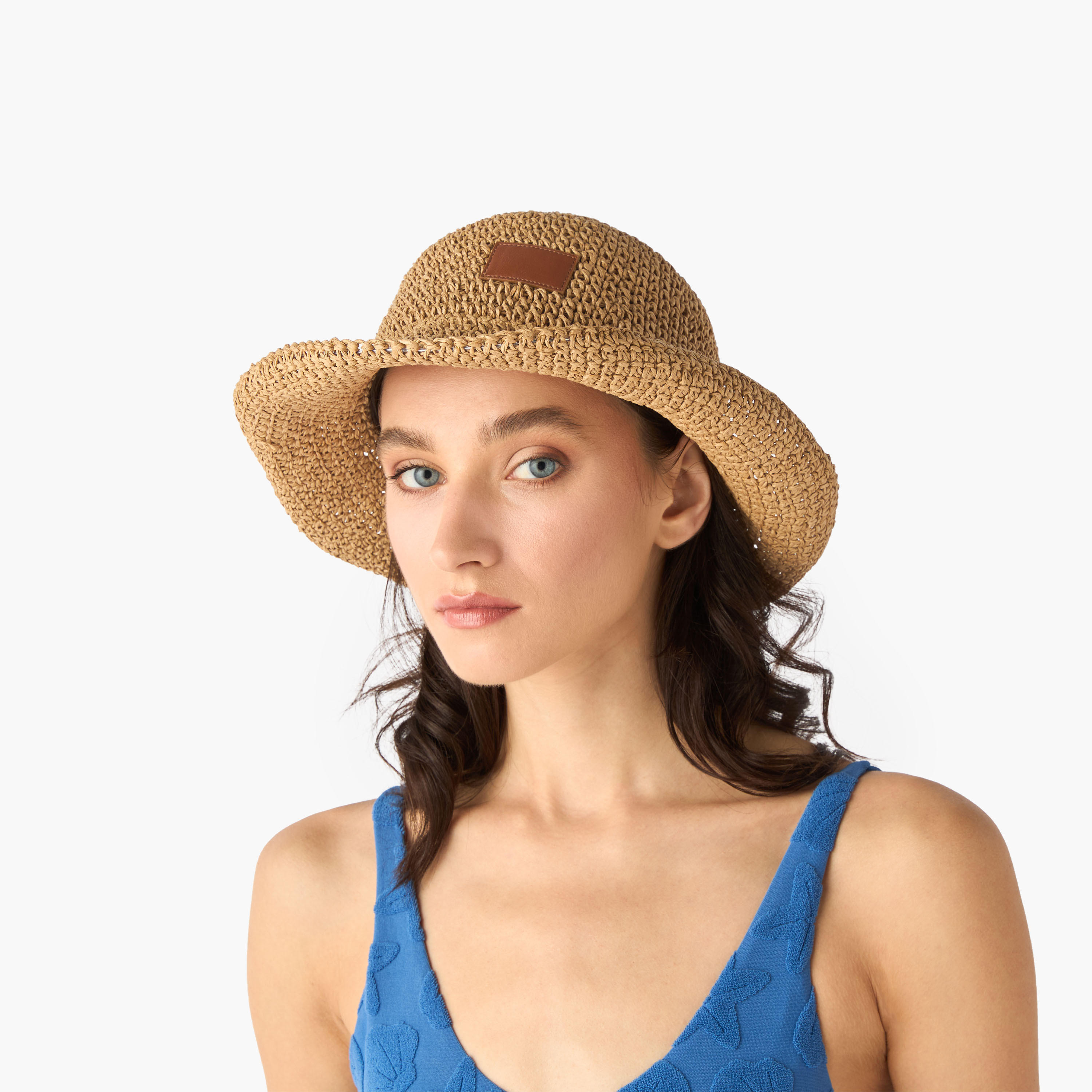 قبعة قش بارزة الملمس-women-clothingaccessories-capsandhats-image-6