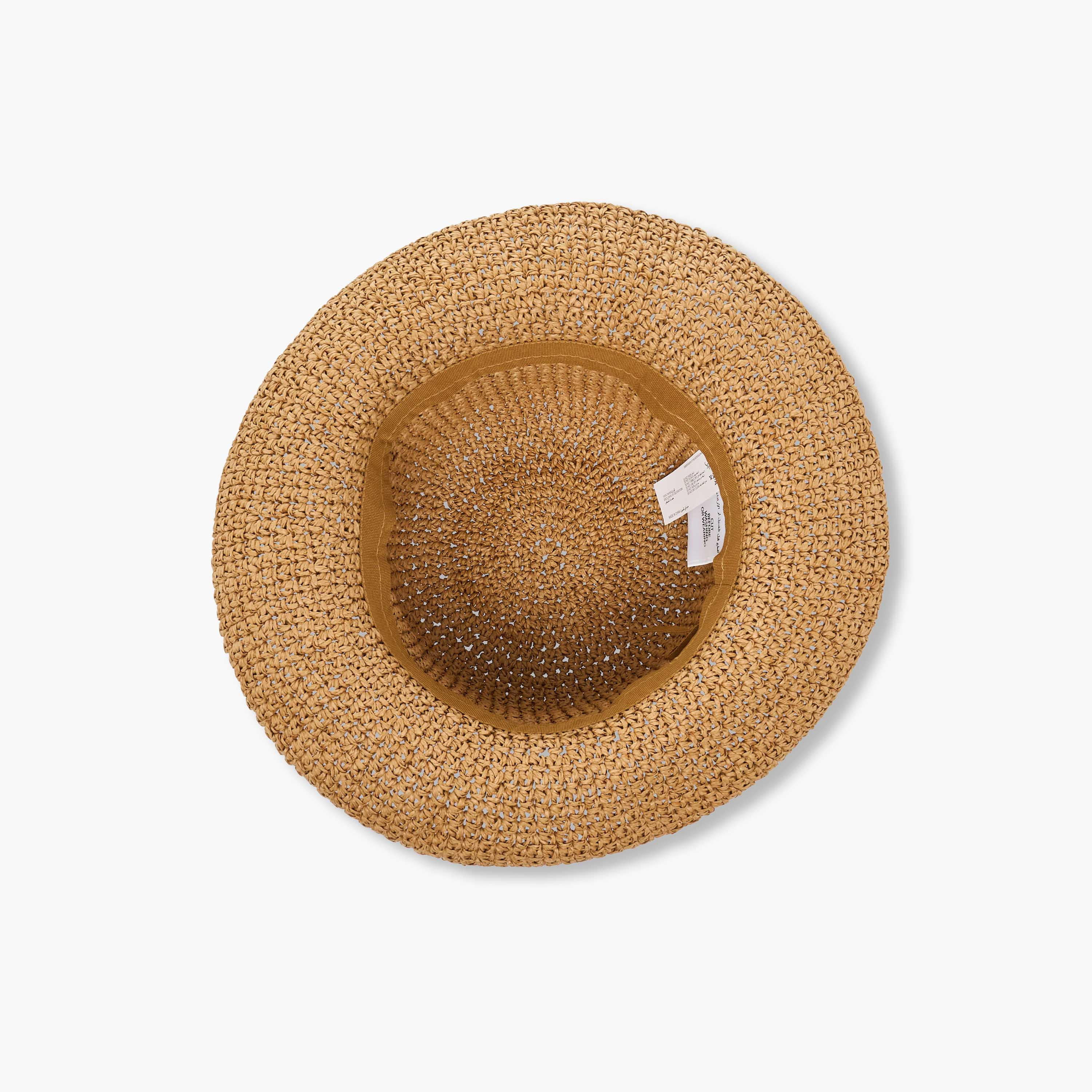 قبعة قش بارزة الملمس-women-clothingaccessories-capsandhats-image-1