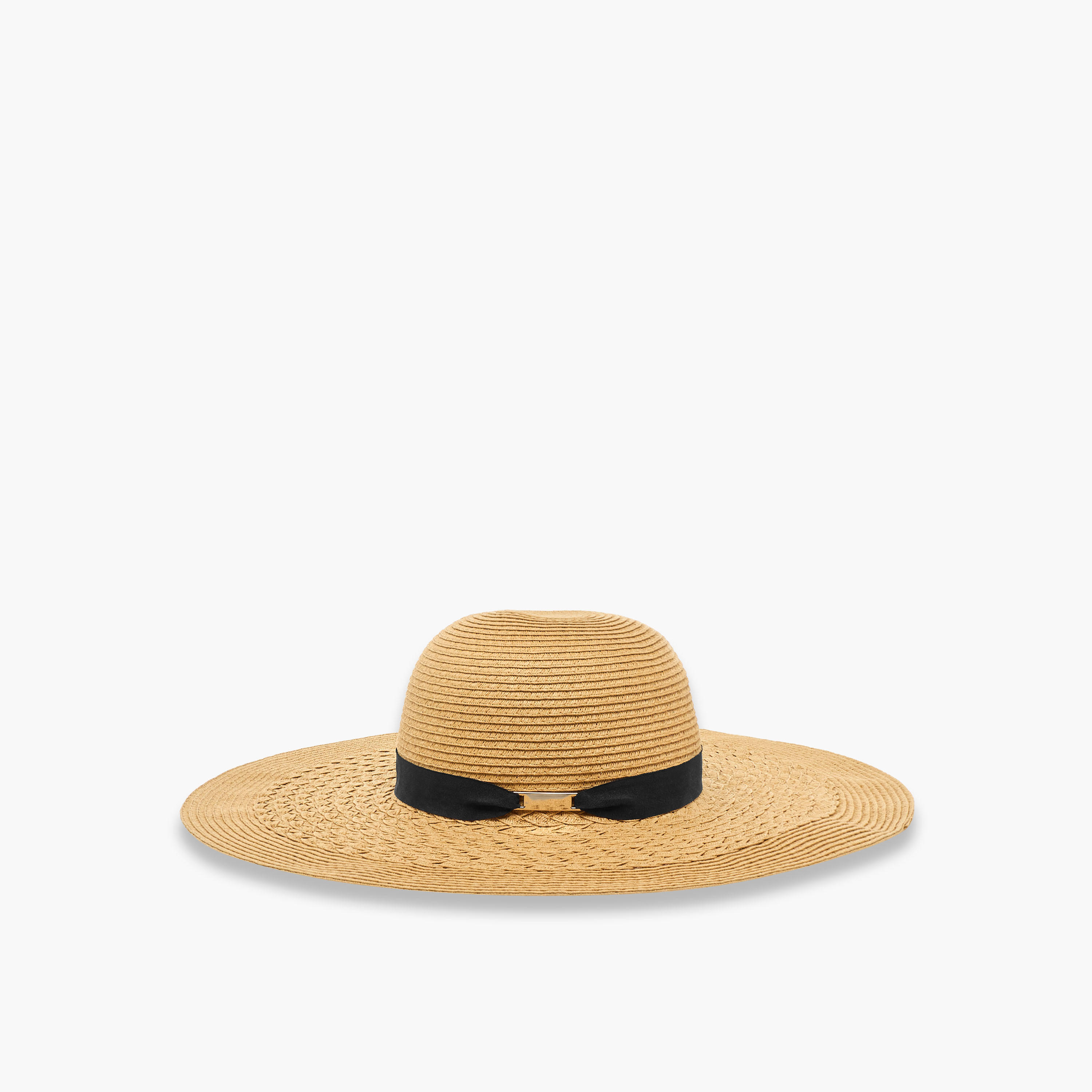 قبعة قش أنيقة بحواف عريضة وزينة شريطة-women-clothingaccessories-capsandhats-image-8