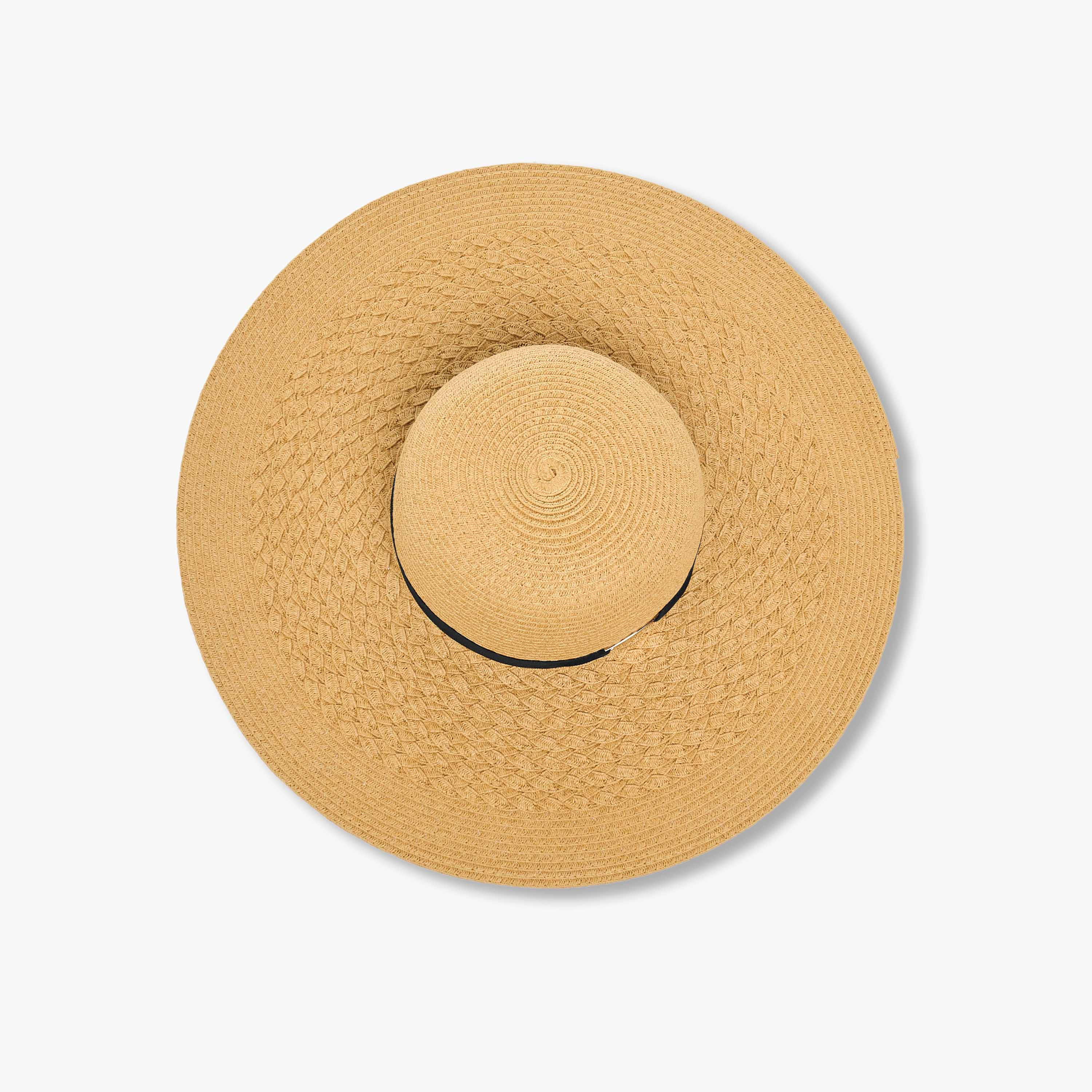 قبعة قش أنيقة بحواف عريضة وزينة شريطة-women-clothingaccessories-capsandhats-image-3