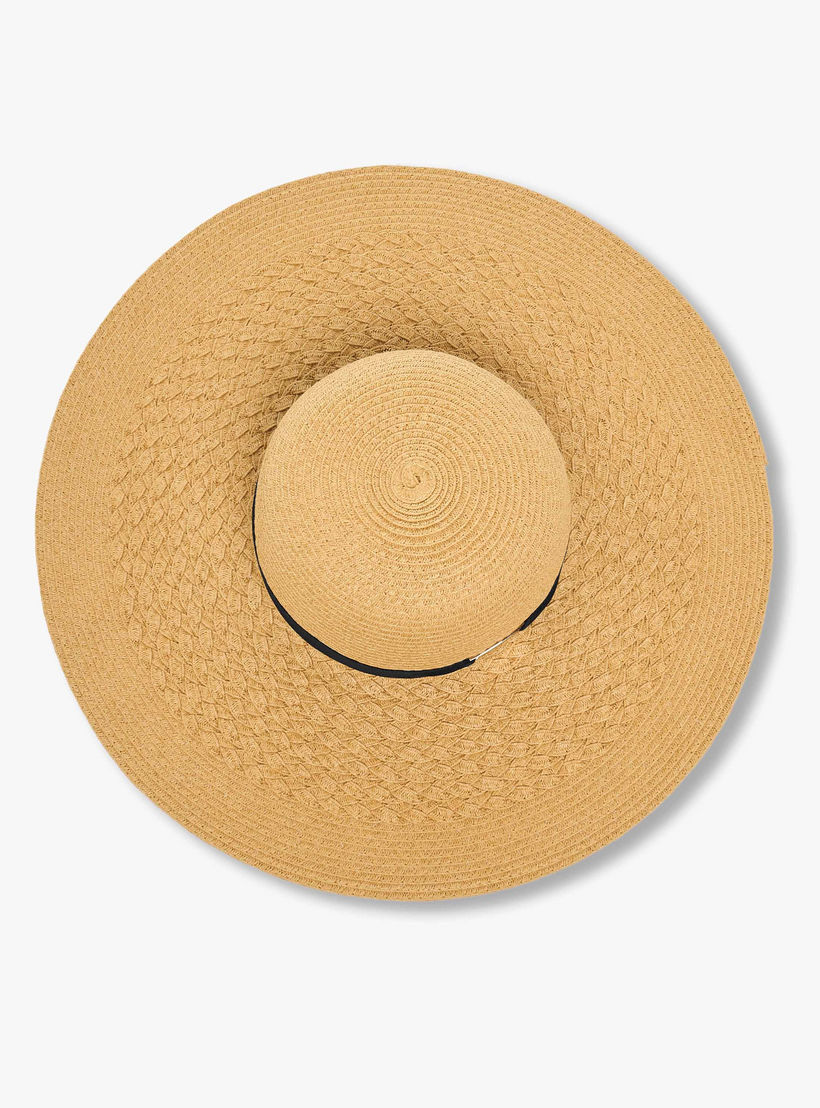 قبعة قش أنيقة بحواف عريضة وزينة شريطة-women-clothingaccessories-capsandhats-image-3