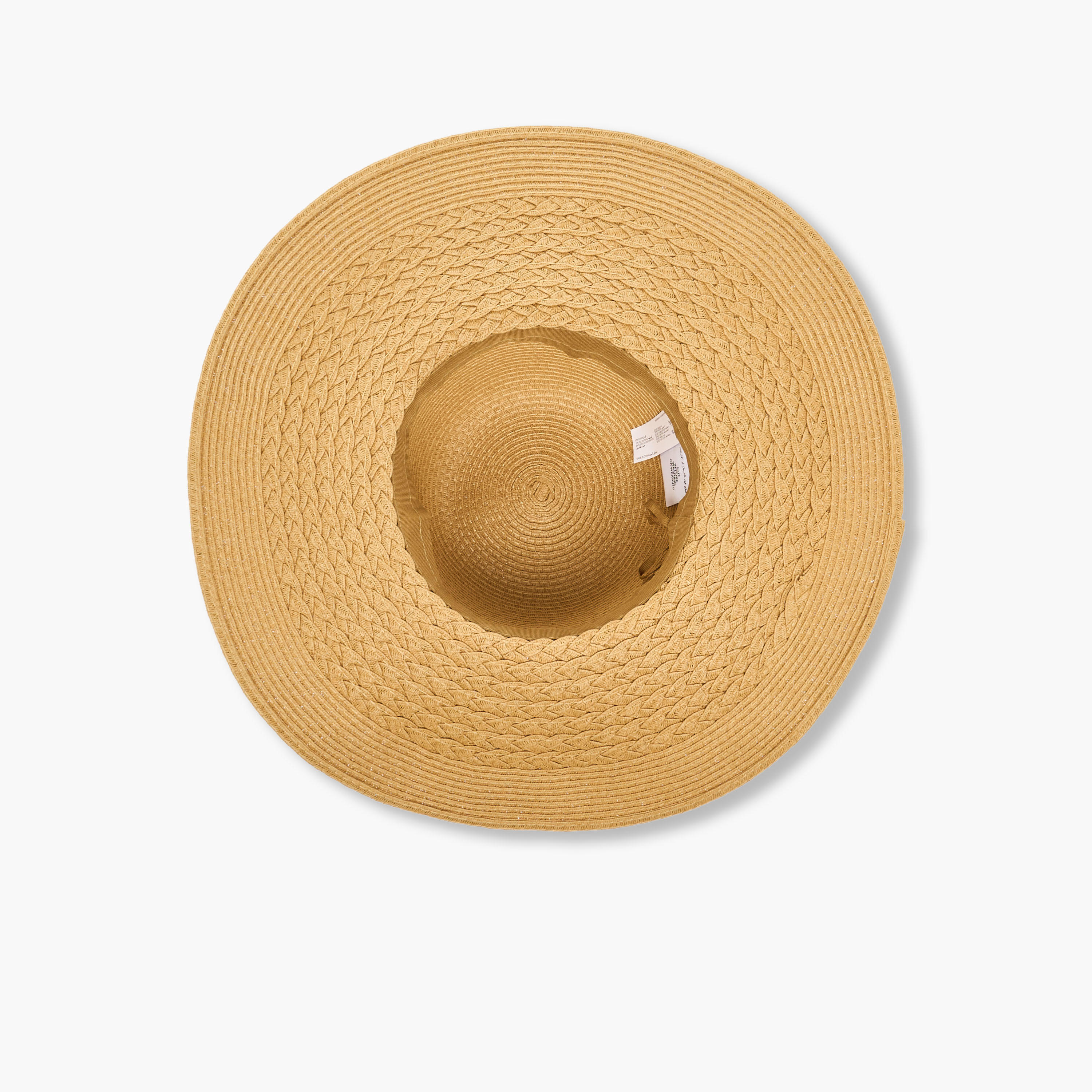 قبعة قش أنيقة بحواف عريضة وزينة شريطة-women-clothingaccessories-capsandhats-image-1