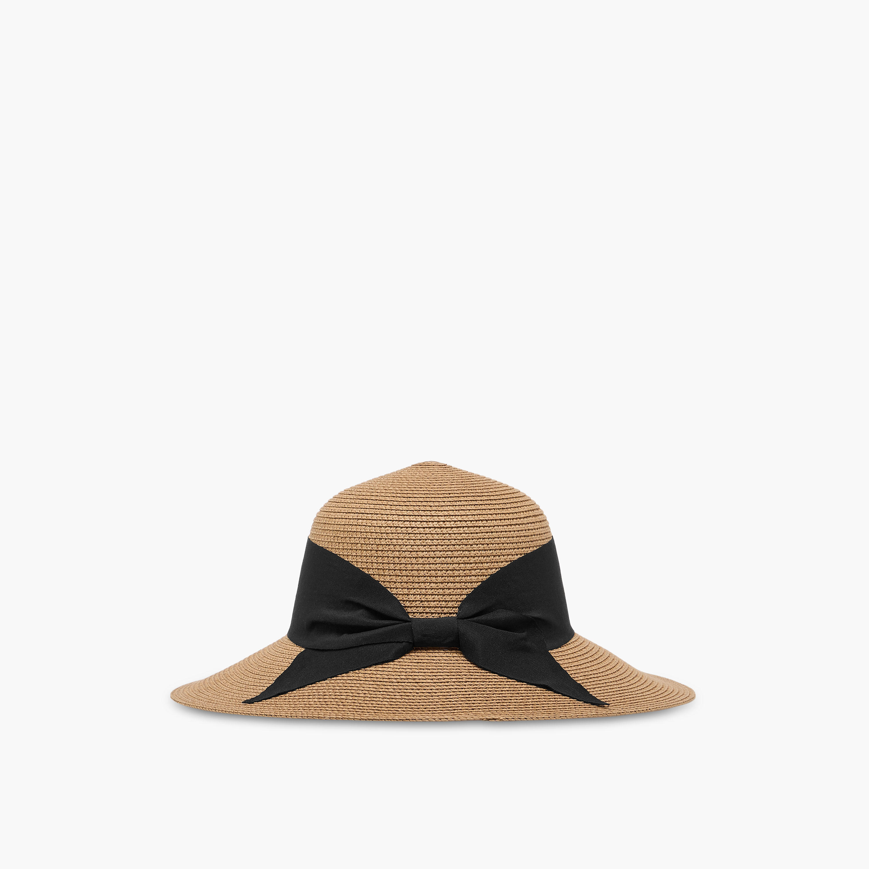 Straw Hat with Contrast Bow-women-clothingaccessories-capsandhats-image-1