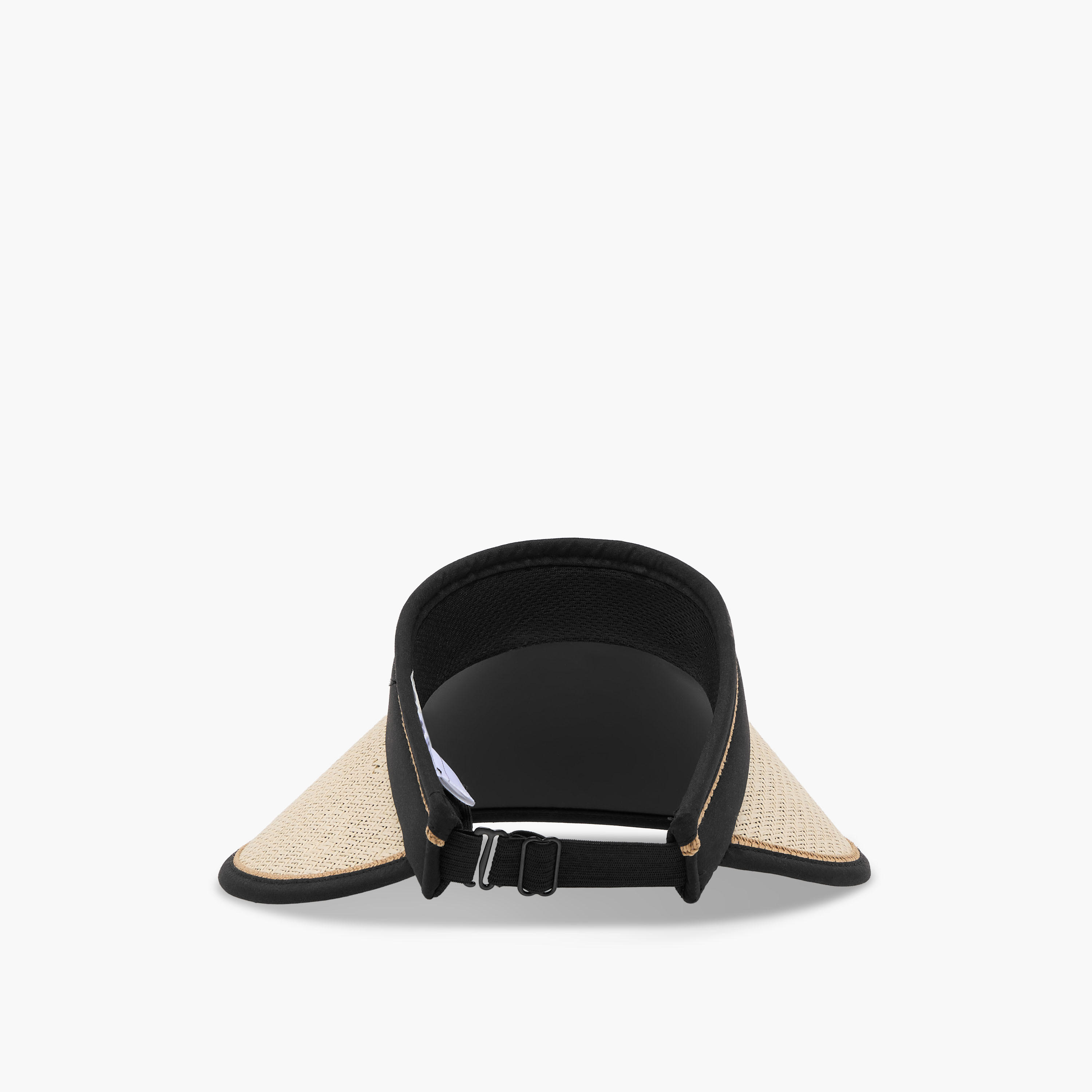 Contrast Straw Visor Cap with Buckled Strap-women-clothingaccessories-capsandhats-image-5