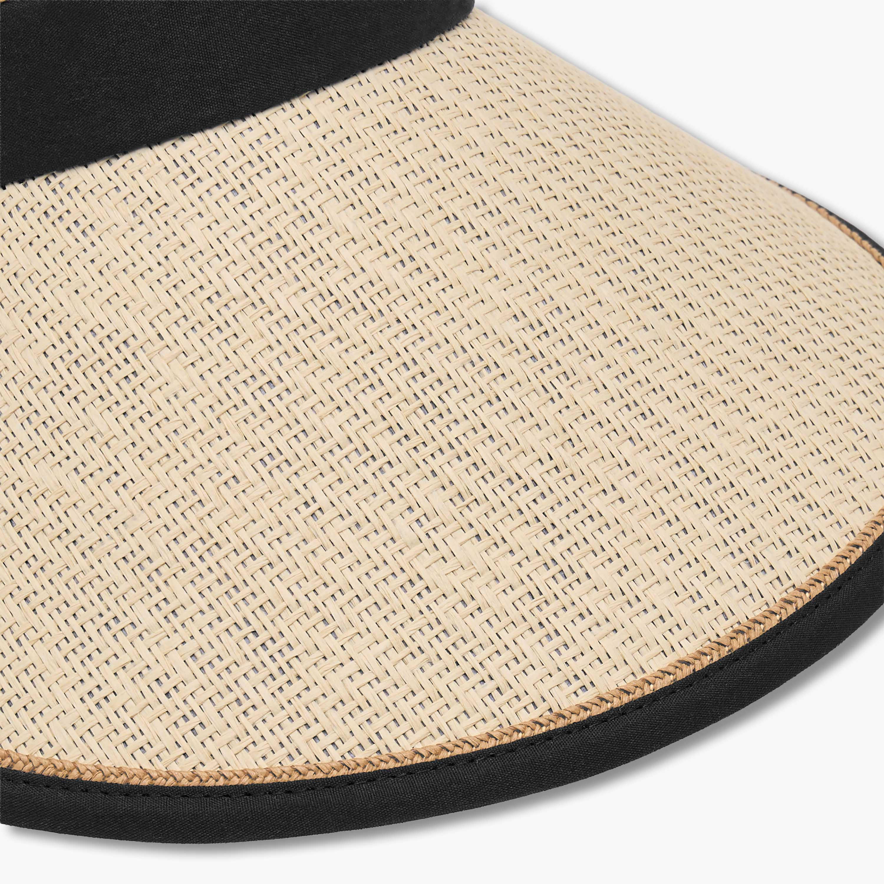 Contrast Straw Visor Cap with Buckled Strap-women-clothingaccessories-capsandhats-image-6