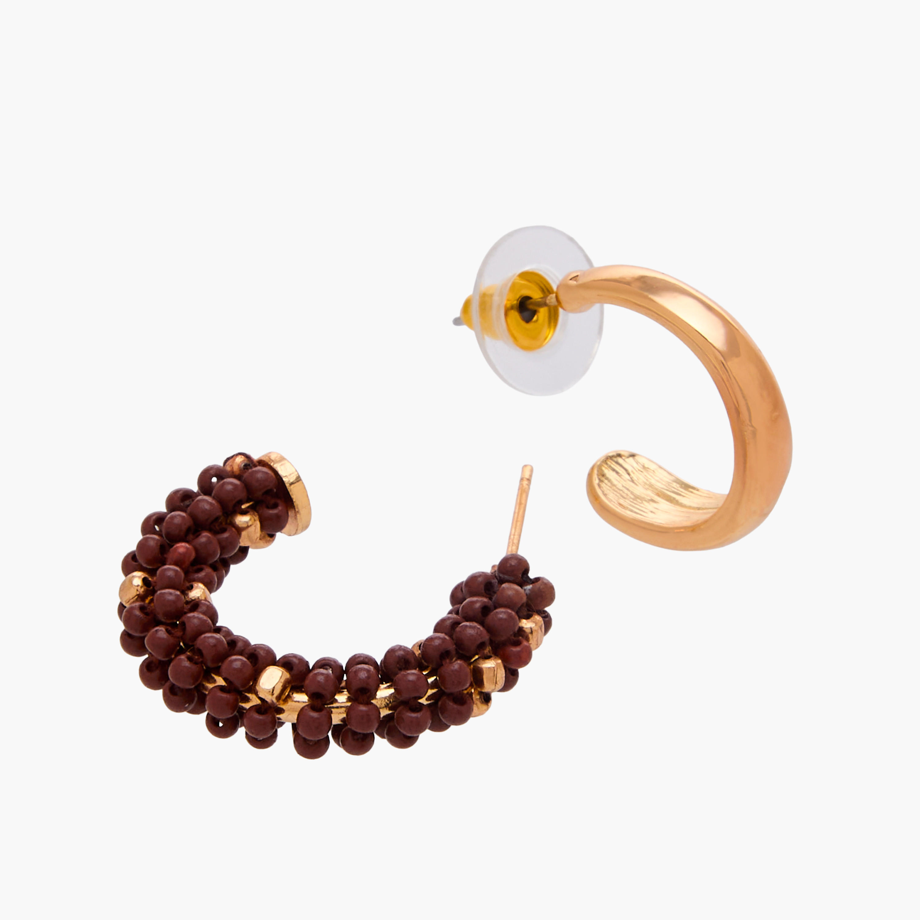 طقم من 3 - أقراط متنوعة بلون ذهبي ومكبس إغلاق خلفي-women-watchesandjewellery-jewellery-earrings-image-6