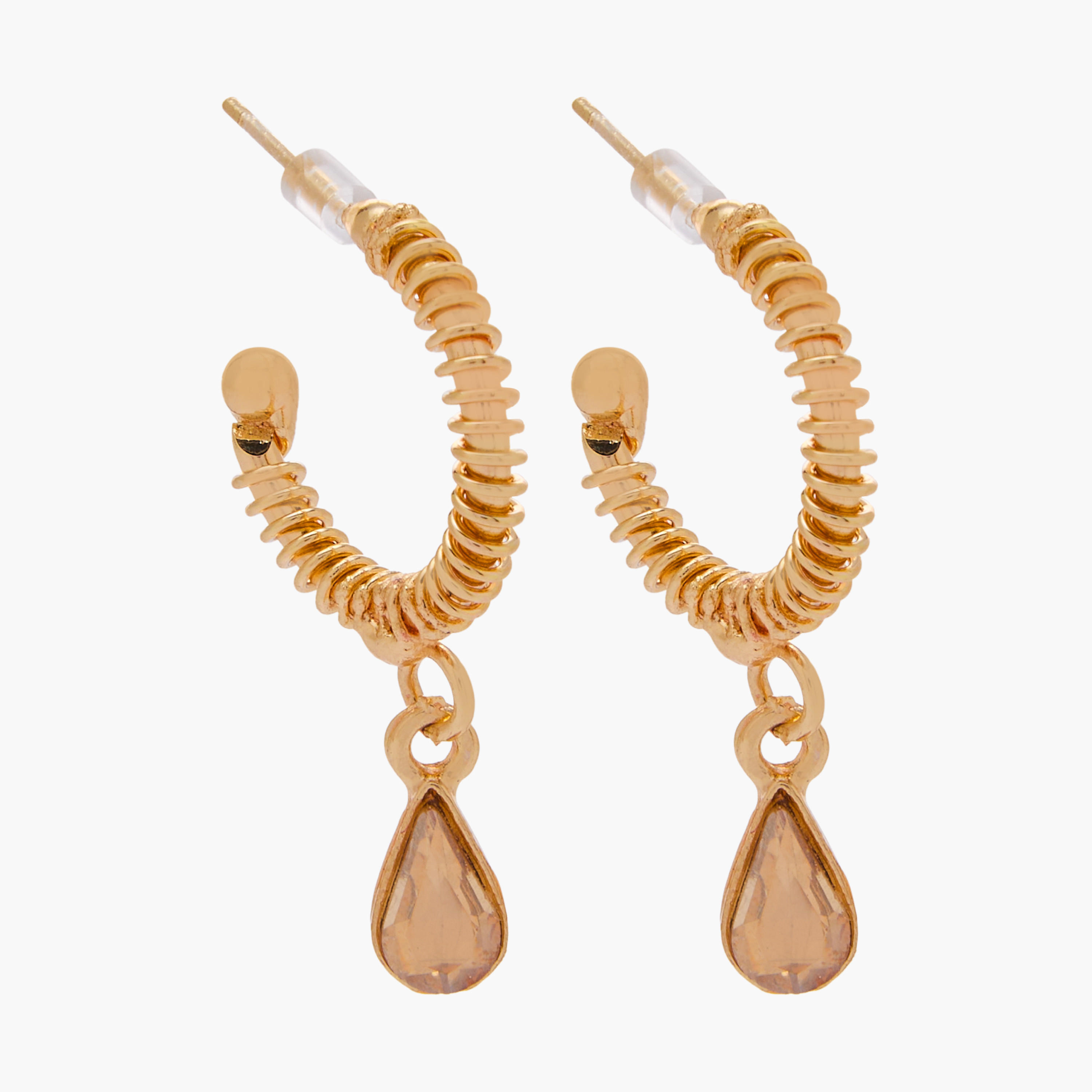 طقم أقراط ذهبية بمكبس إغلاق خلفي 3 أزواج متنوعة-women-watchesandjewellery-jewellery-earrings-image-5