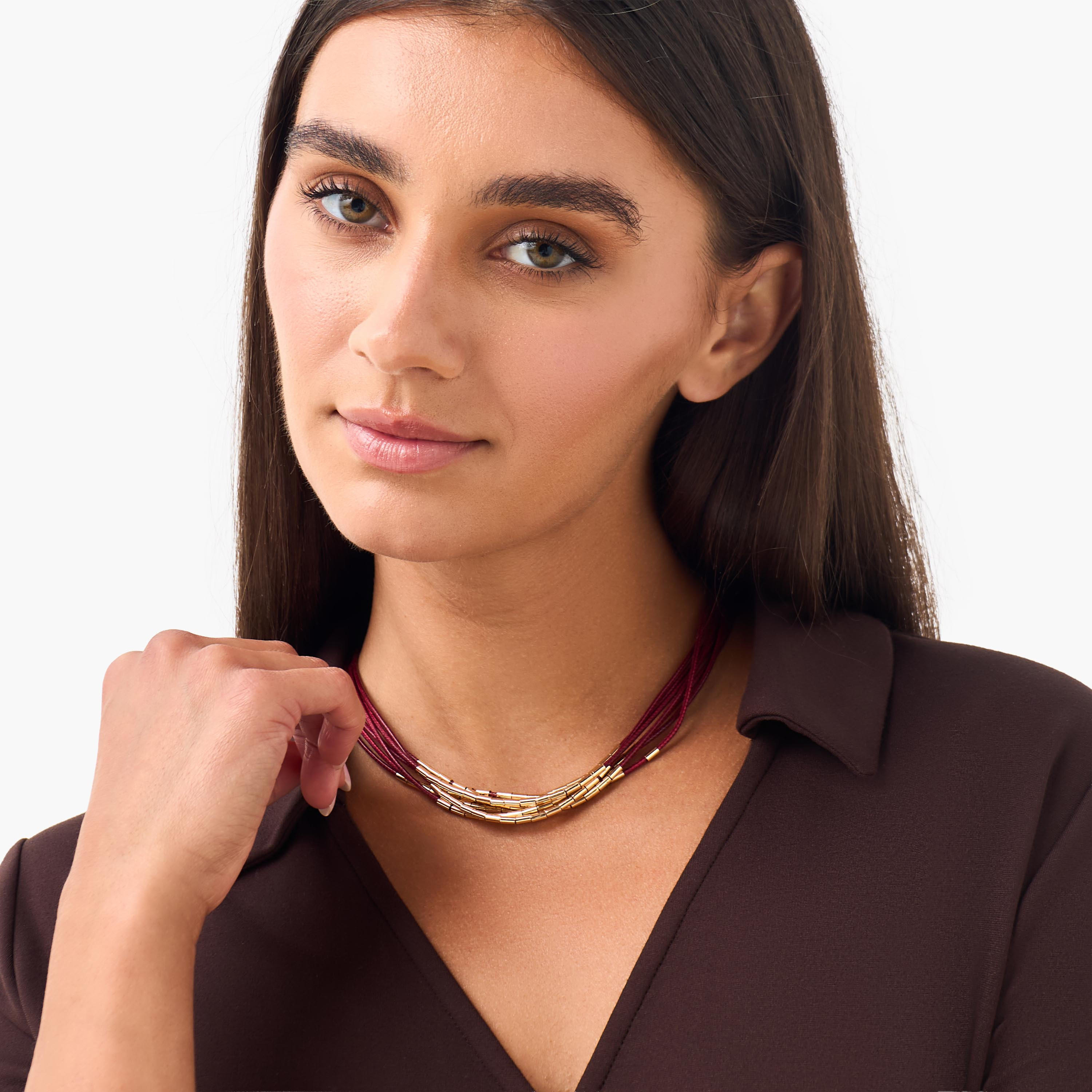 عقد بحبل خرز بلون ذهبي-women-watchesandjewellery-jewellery-necklacesandpendants-image-2