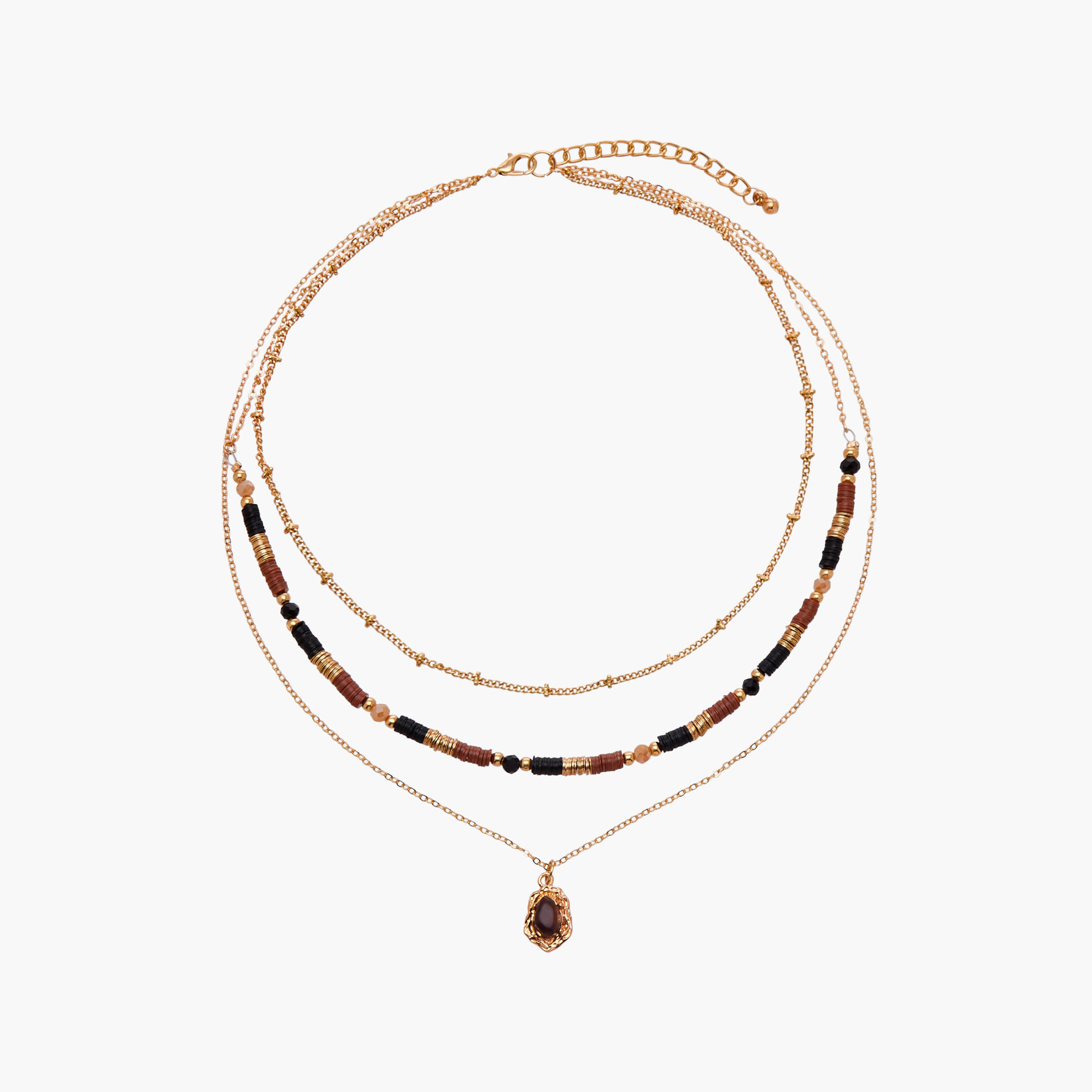 عقد خرز ذهبي اللون بطبقات-women-watchesandjewellery-jewellery-necklacesandpendants-image-1