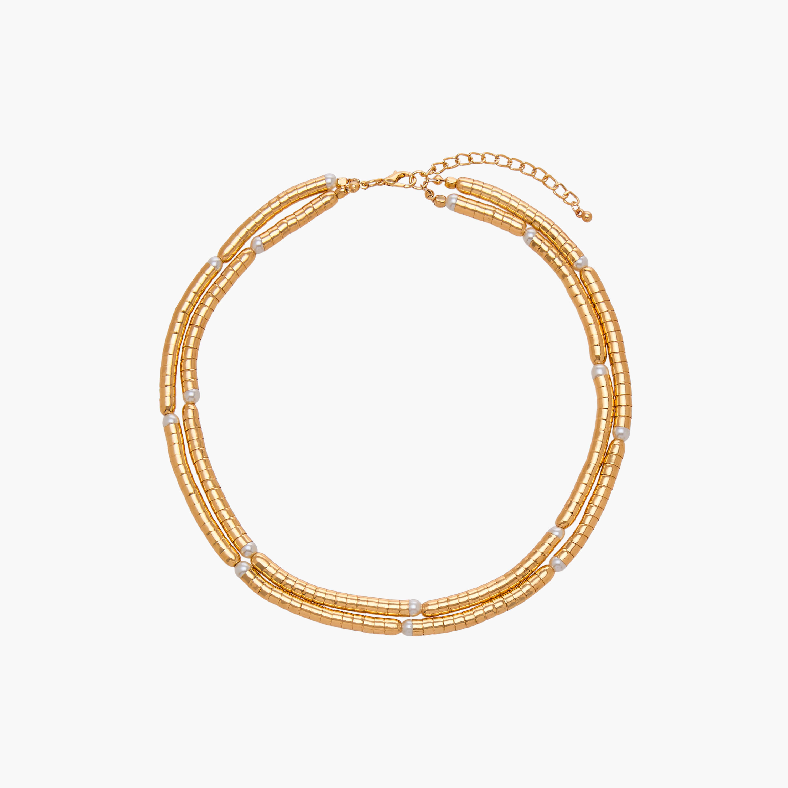 Gold Tone Beaded Layered Necklace-women-watchesandjewellery-jewellery-necklacesandpendants-image-1