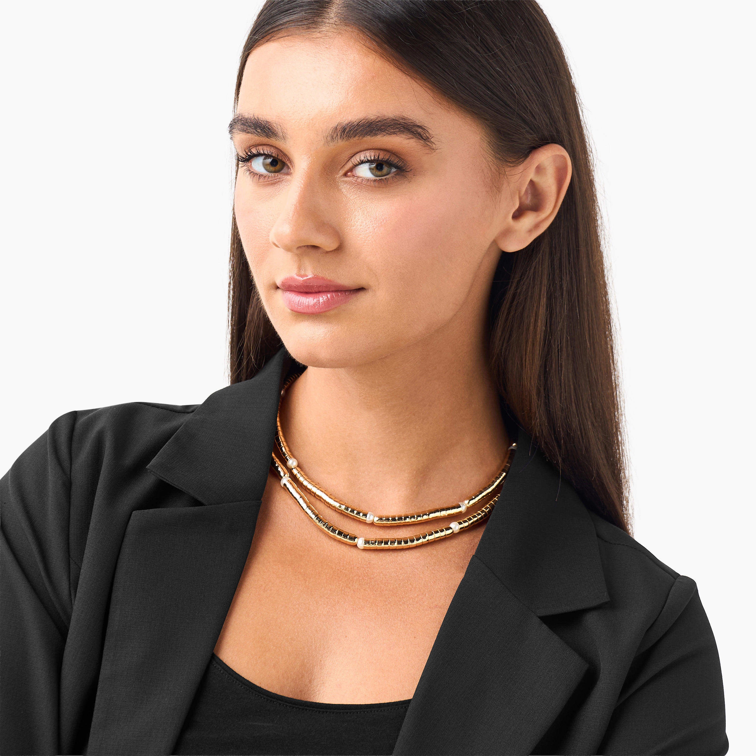 Gold Tone Beaded Layered Necklace-women-watchesandjewellery-jewellery-necklacesandpendants-image-2