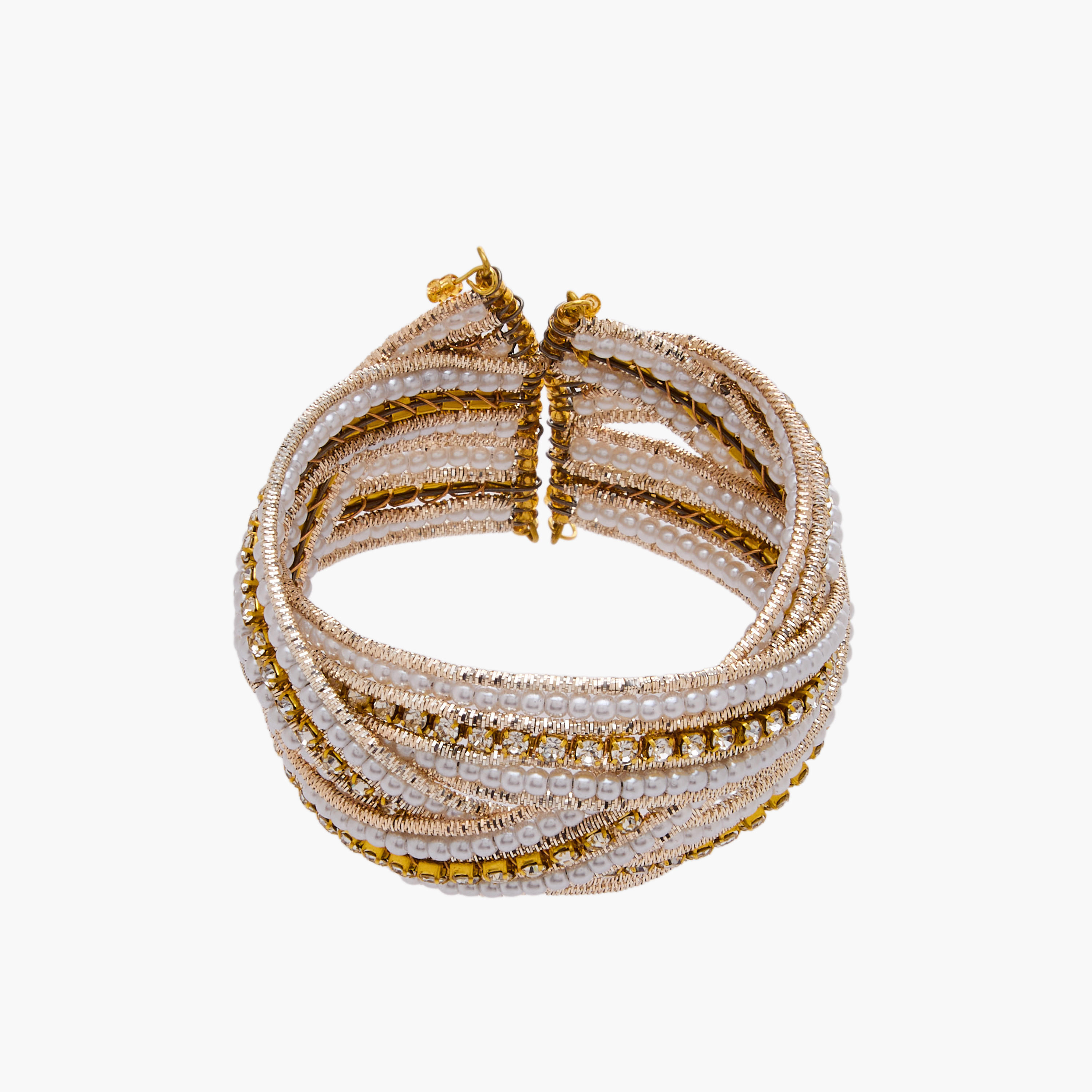 Metallic Embellished Cuff Bracelet-women-watchesandjewellery-jewellery-banglesandbracelets-image-3