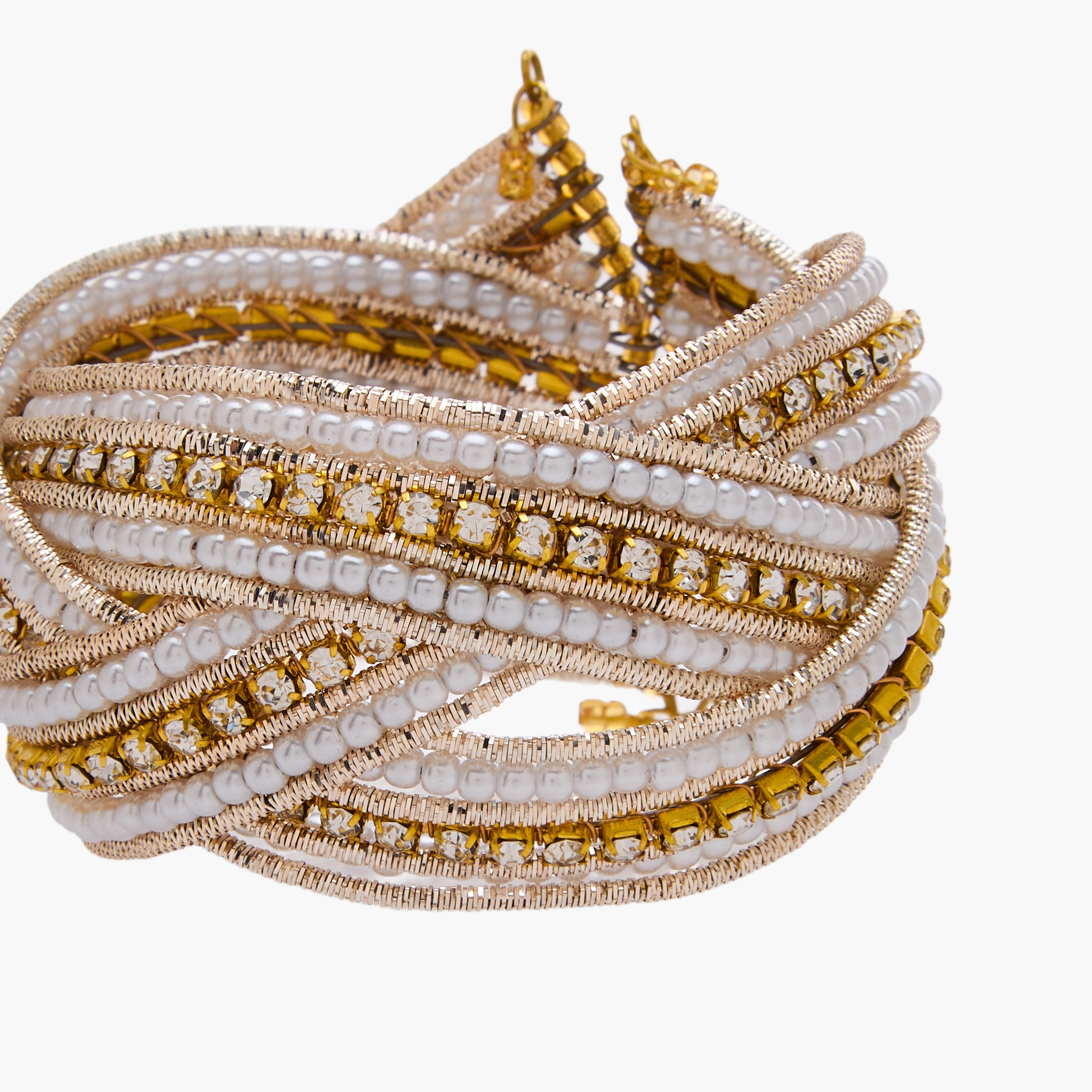 Metallic Embellished Cuff Bracelet-women-watchesandjewellery-jewellery-banglesandbracelets-image-4