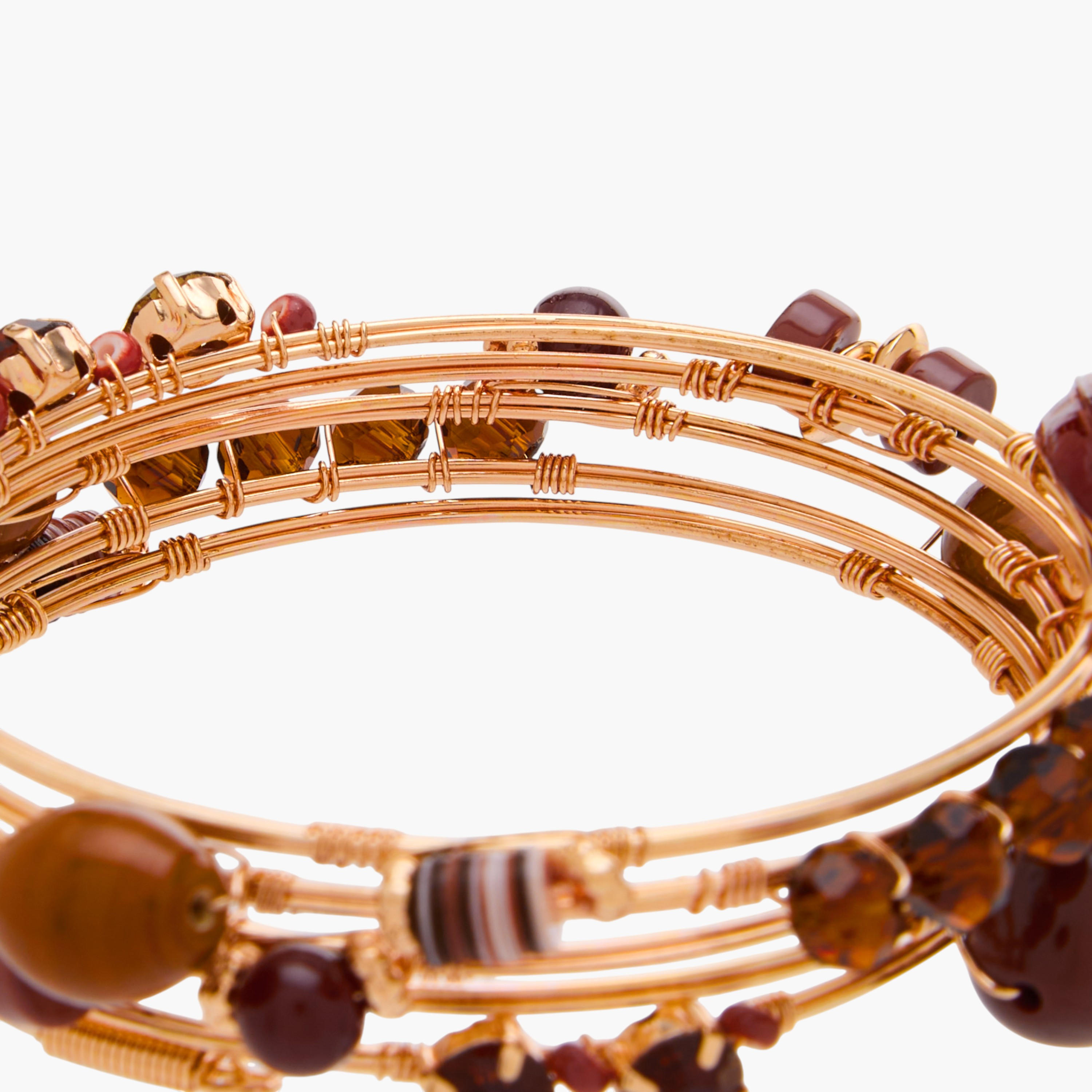 سوار حلزوني ميتاليك مزين-women-watchesandjewellery-jewellery-banglesandbracelets-image-1